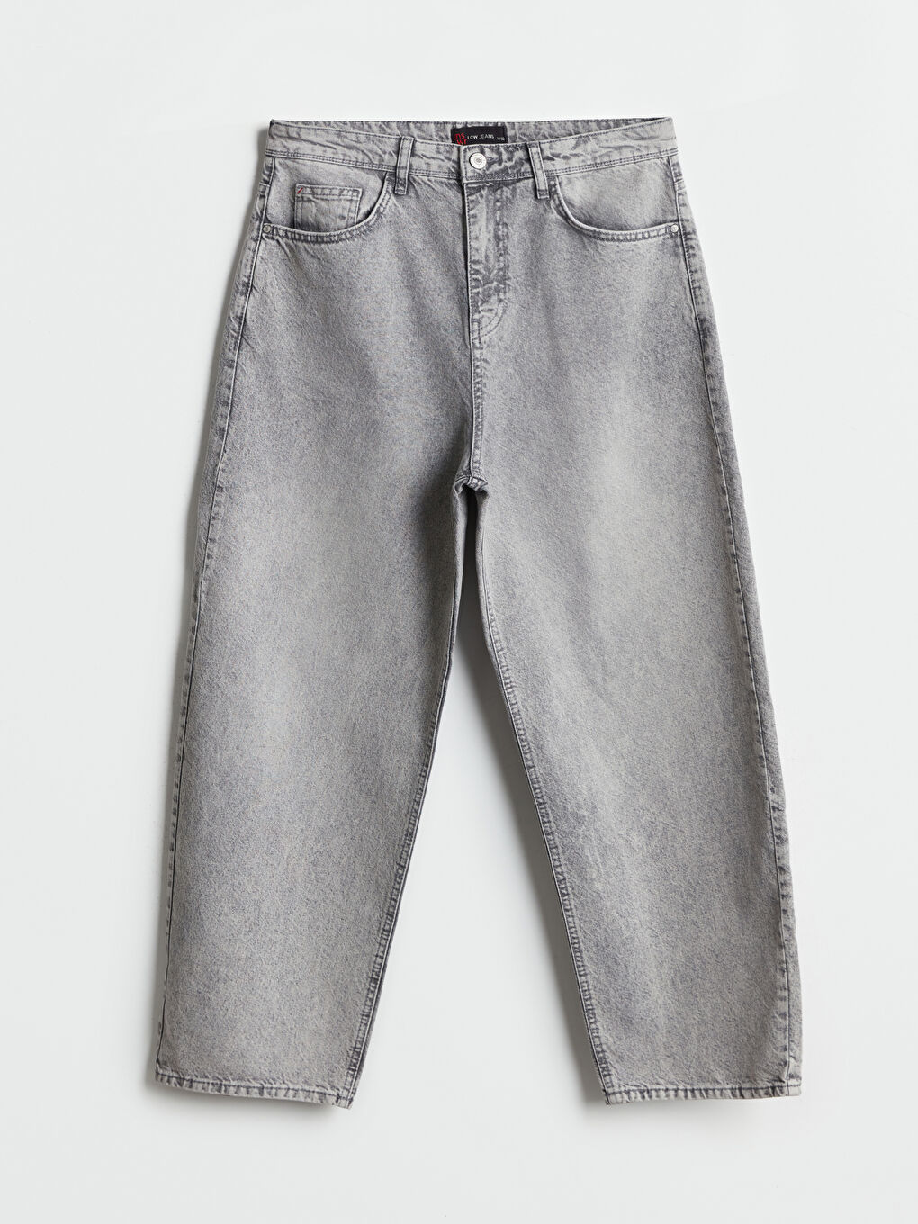 Gri Loose Fit Erkek Jean Pantolon-4