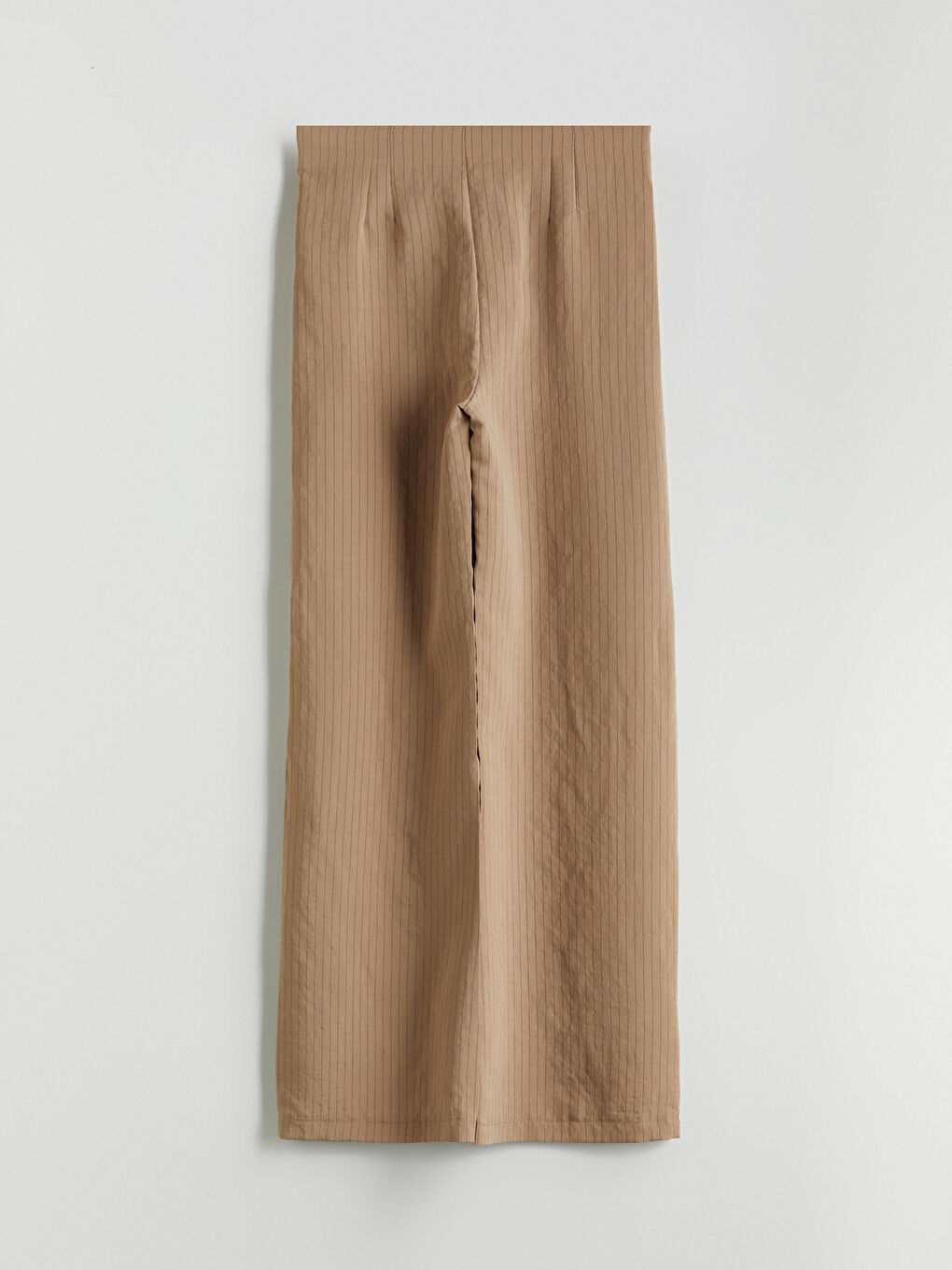 Kahverengi Çizgili Modal Karışımlı Kadın Pileli Pantolon-5