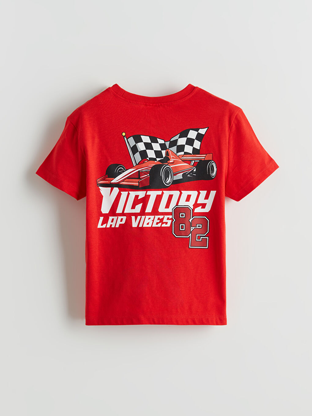 Kırmızı Bisiklet Yaka Baskılı Erkek Çocuk Tişört-2