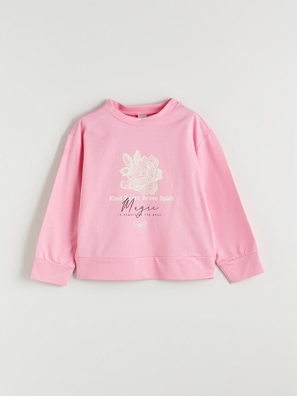 Sweat-shirt Floral pour Filles à Col Rond