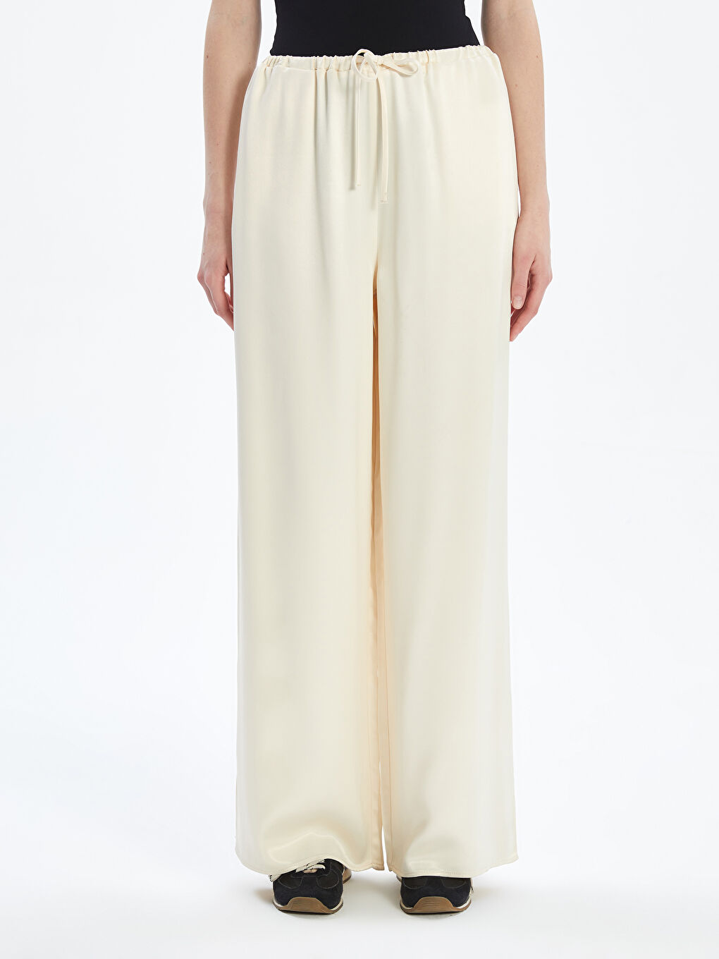 Elastic Waist Satin Women's Trousers -S5OG37Z8-CR8