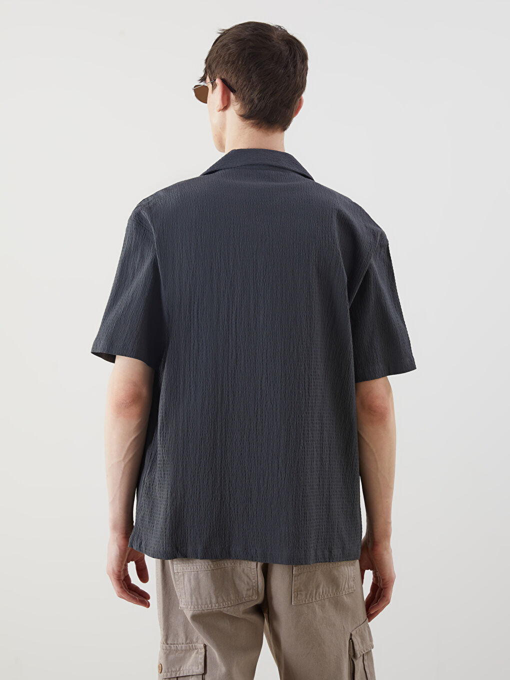 XSIDE Relaxed Fit Short Sleeve Men's Textured Shirt -S5OG41Z8-HZX
