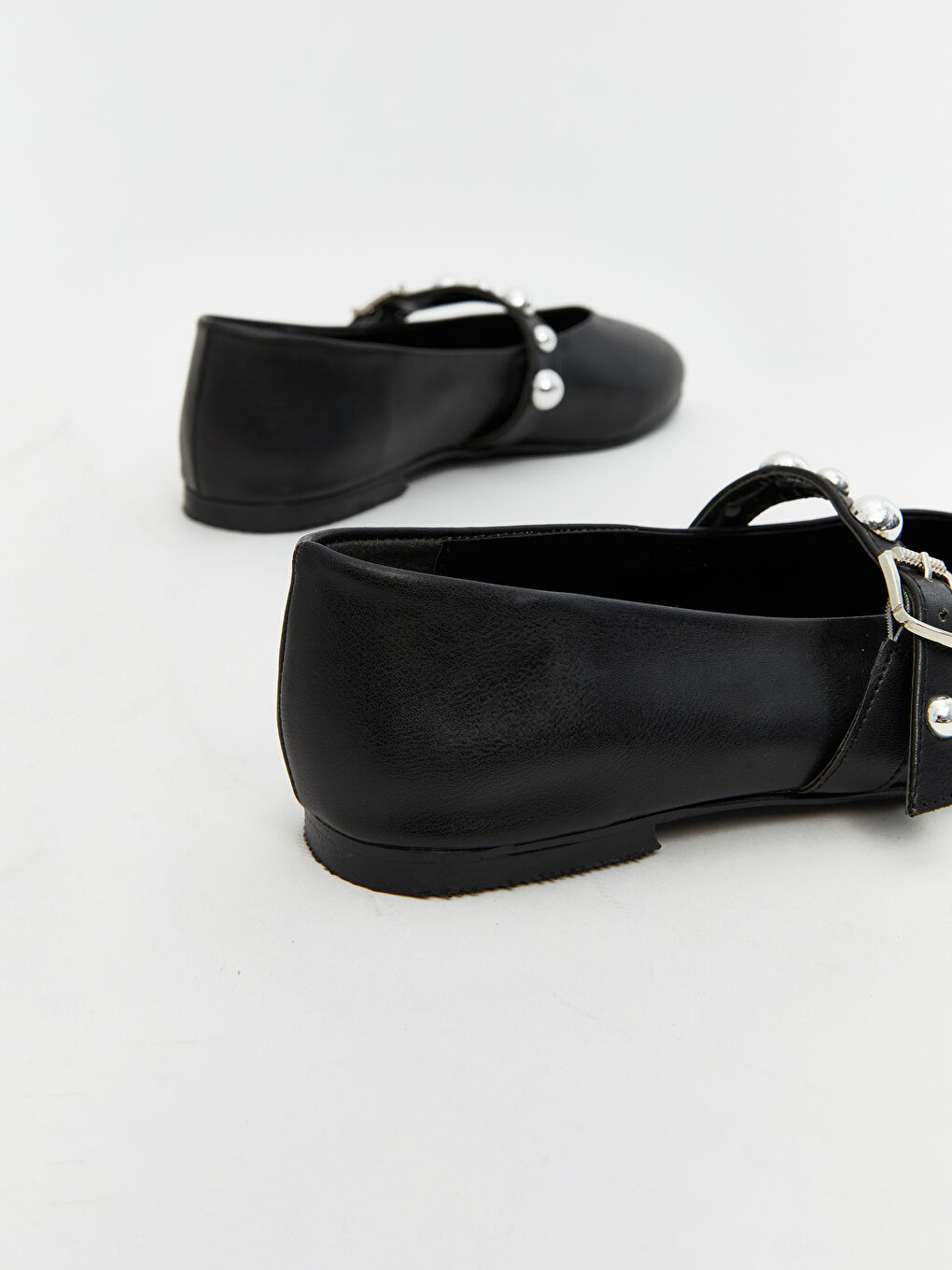 Siyah Parlak Taşlı Kadın Babet-4