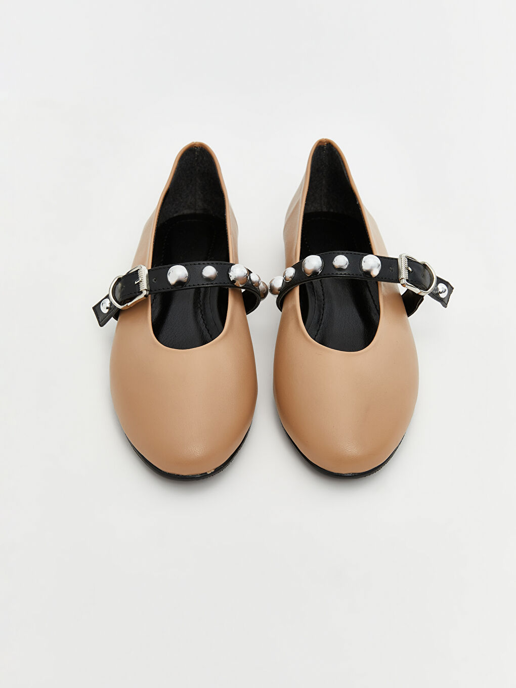 Bej Parlak Taşlı Kadın Babet-2