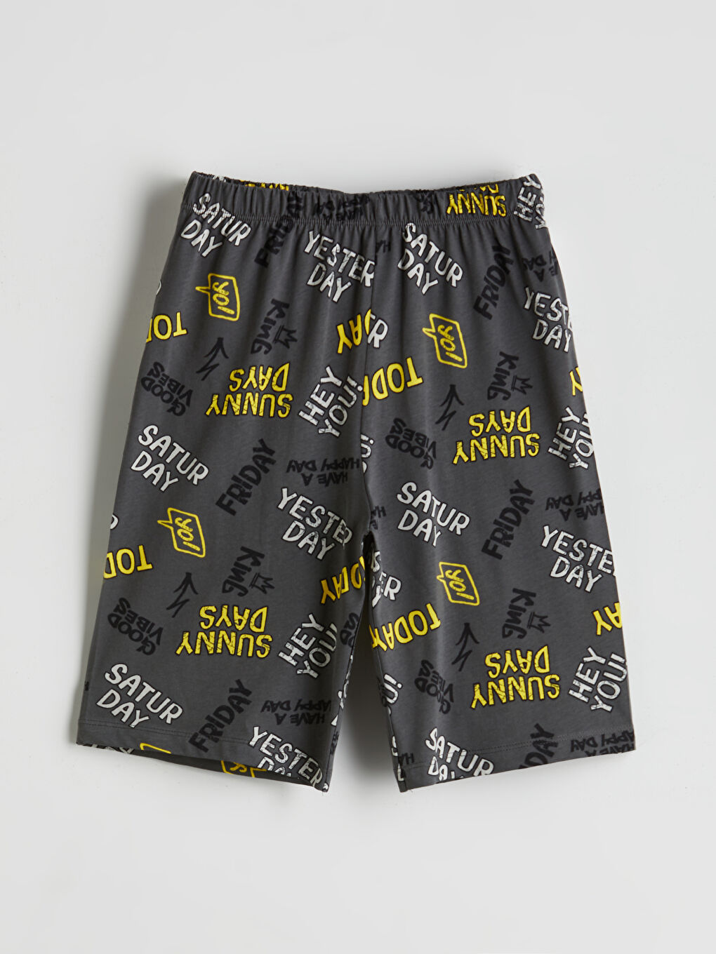 Gri Beli Lastikli Erkek Çocuk Pijama Şort