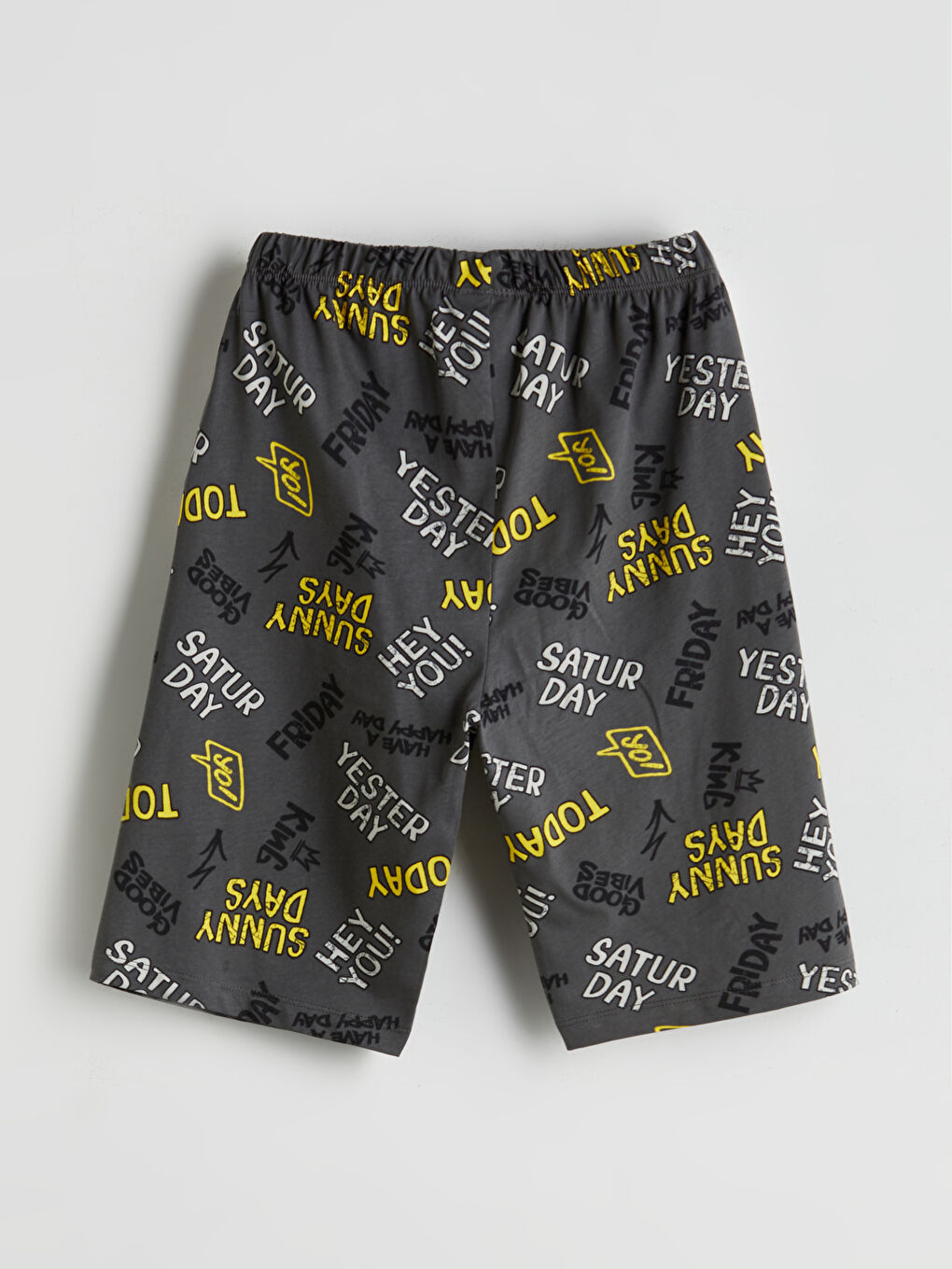 Gri Beli Lastikli Erkek Çocuk Pijama Şort-1