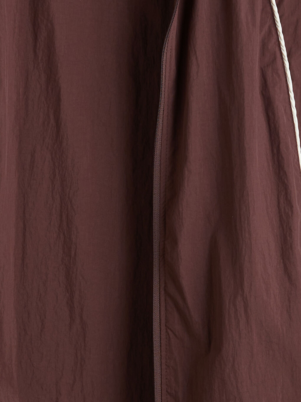 Kahverengi Dik Yaka Oversize Kadın Yağmurluk-6