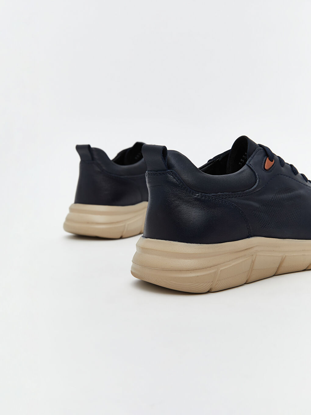 Lacivert Deri Görünümlü Erkek Spor Ayakkabı-4