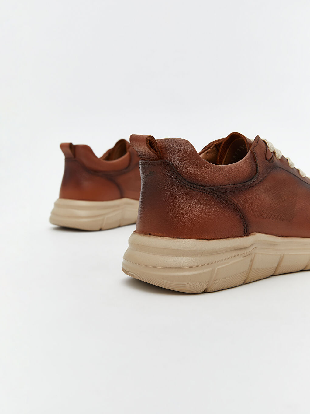 Kahverengi Deri Görünümlü Erkek Spor Ayakkabı-4