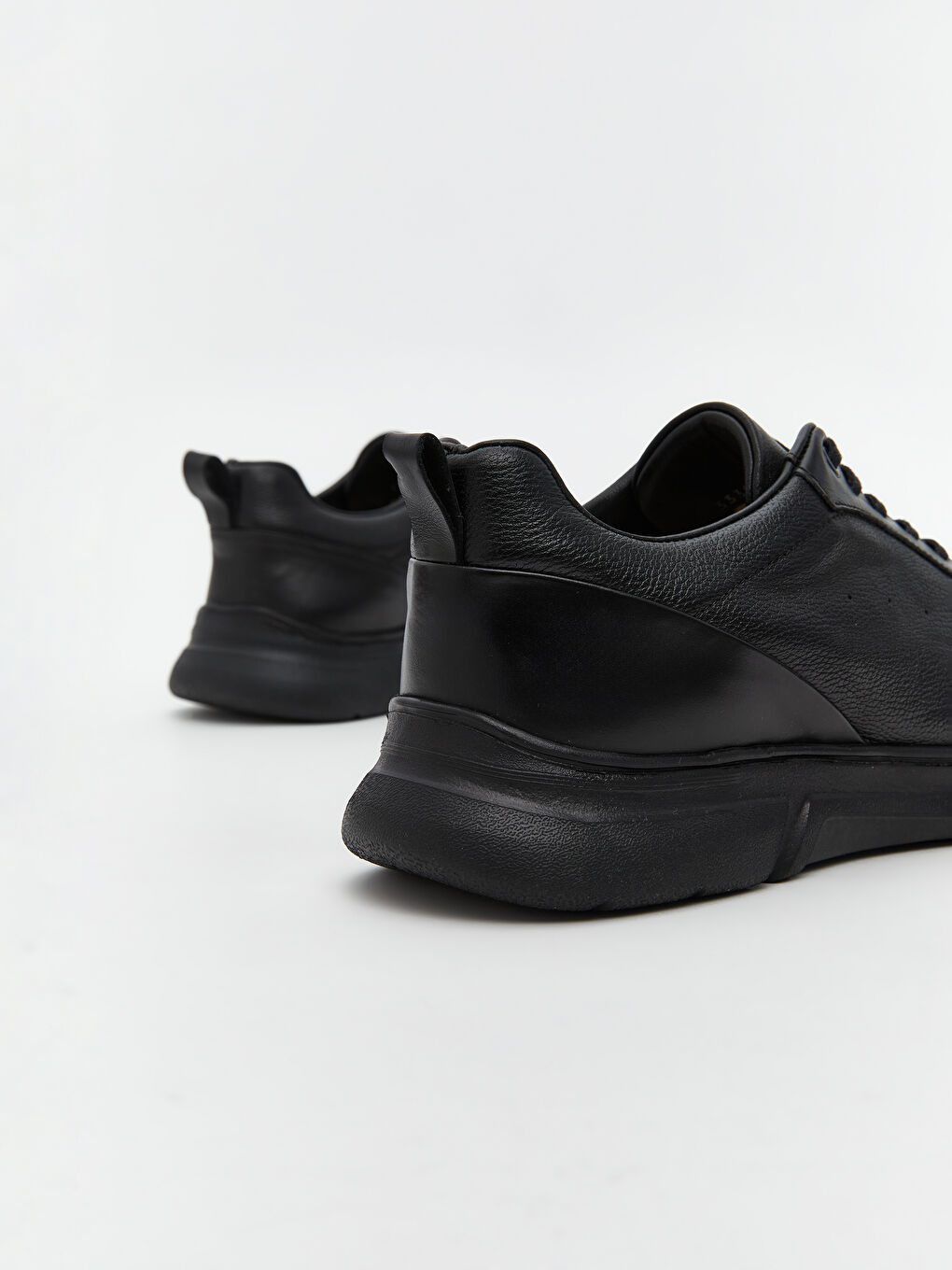 Siyah Hakiki Deri Erkek Spor Ayakkabı-4