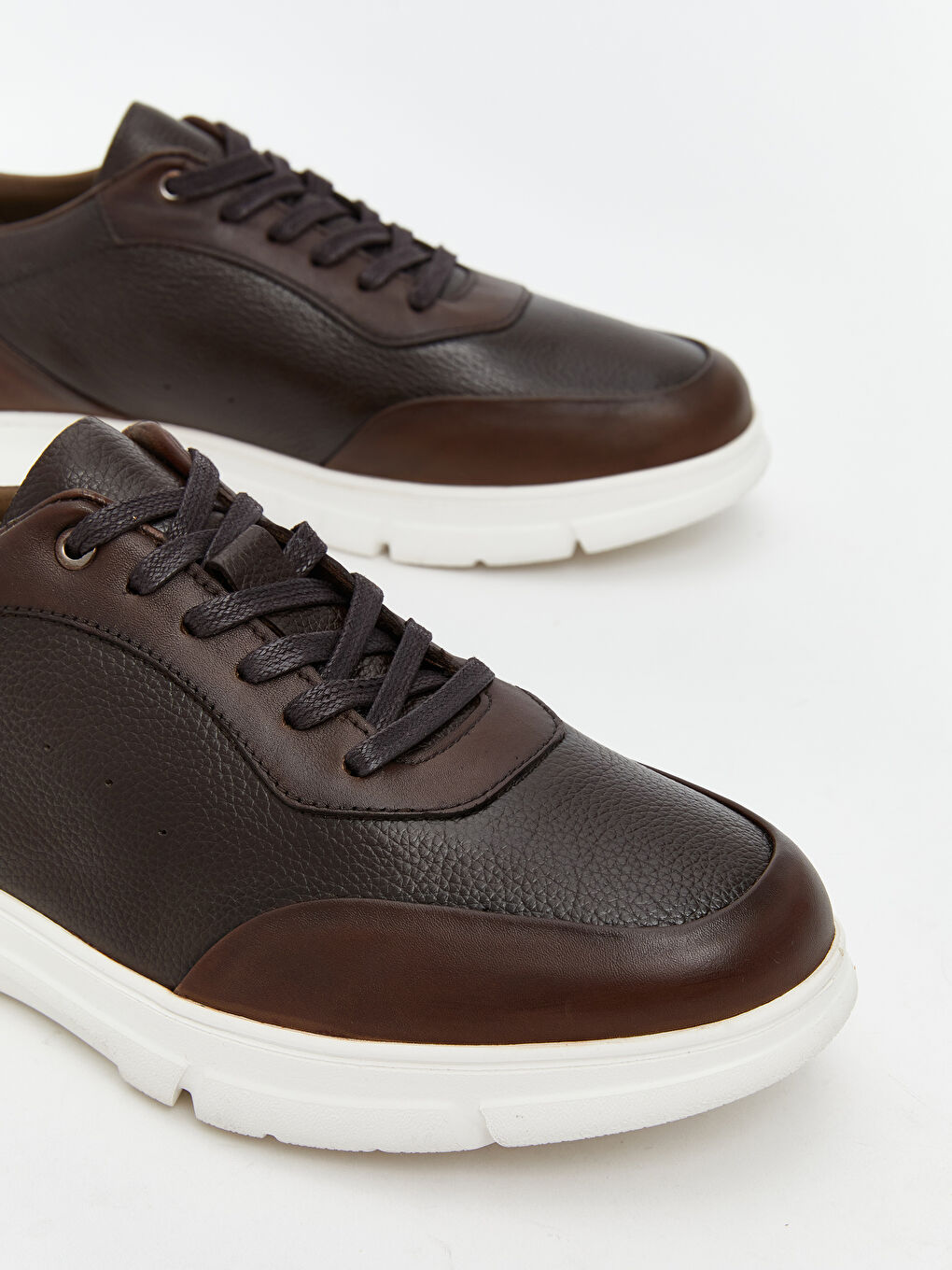 Kahverengi Hakiki Deri Erkek Spor Ayakkabı-2