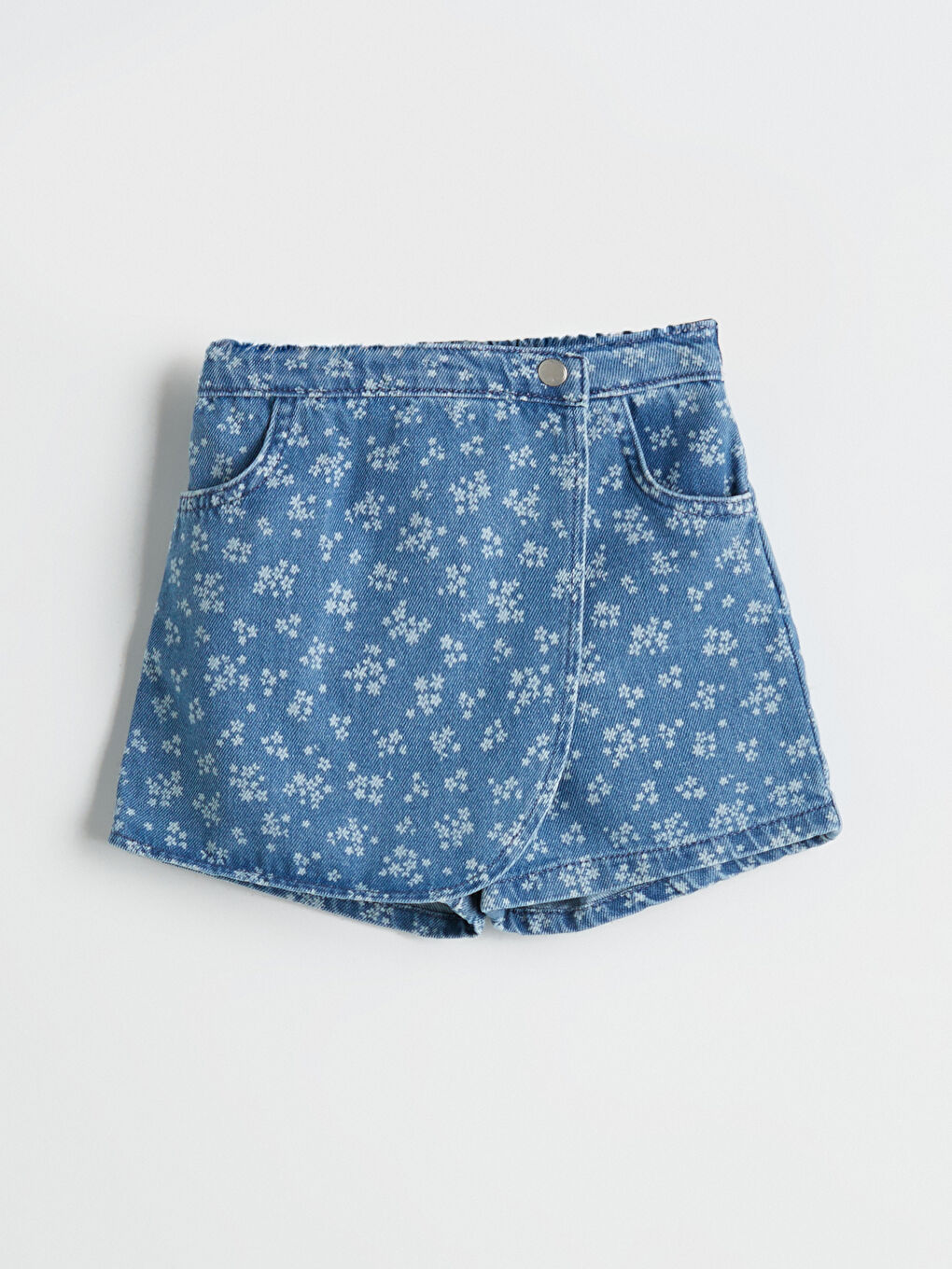 Girl INDIGO Denim Overlay Shorts -S5OH12Z1-507