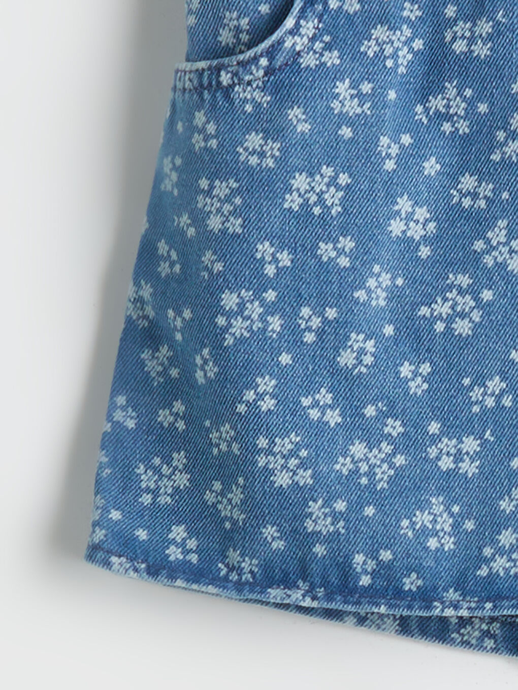 Girl INDIGO Denim Overlay Shorts -S5OH12Z1-507