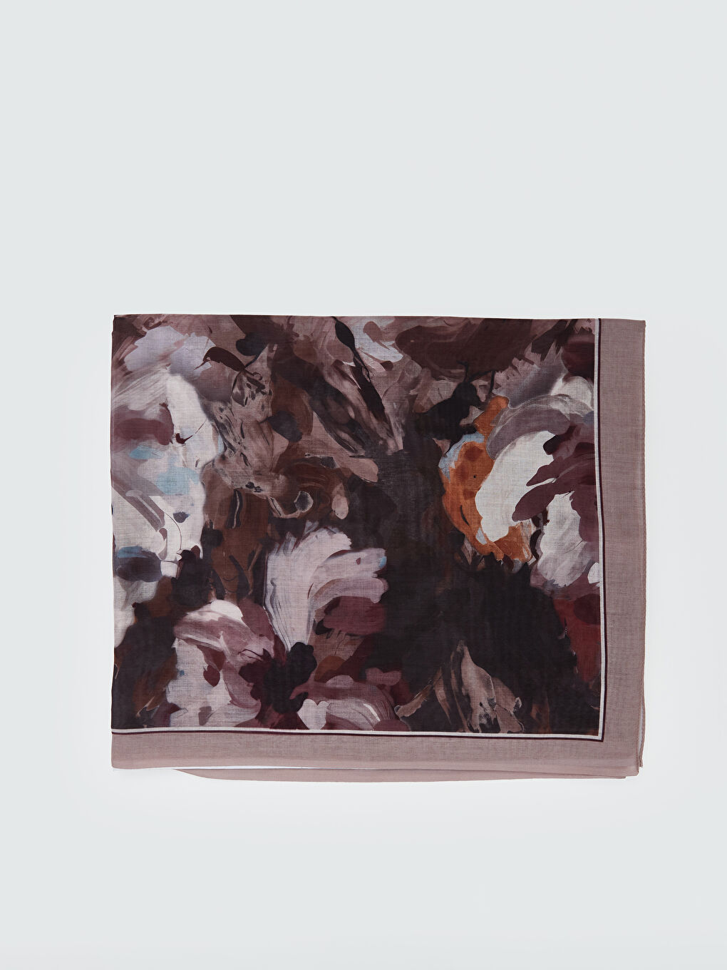 Bej Desenli Kadın Şal-1