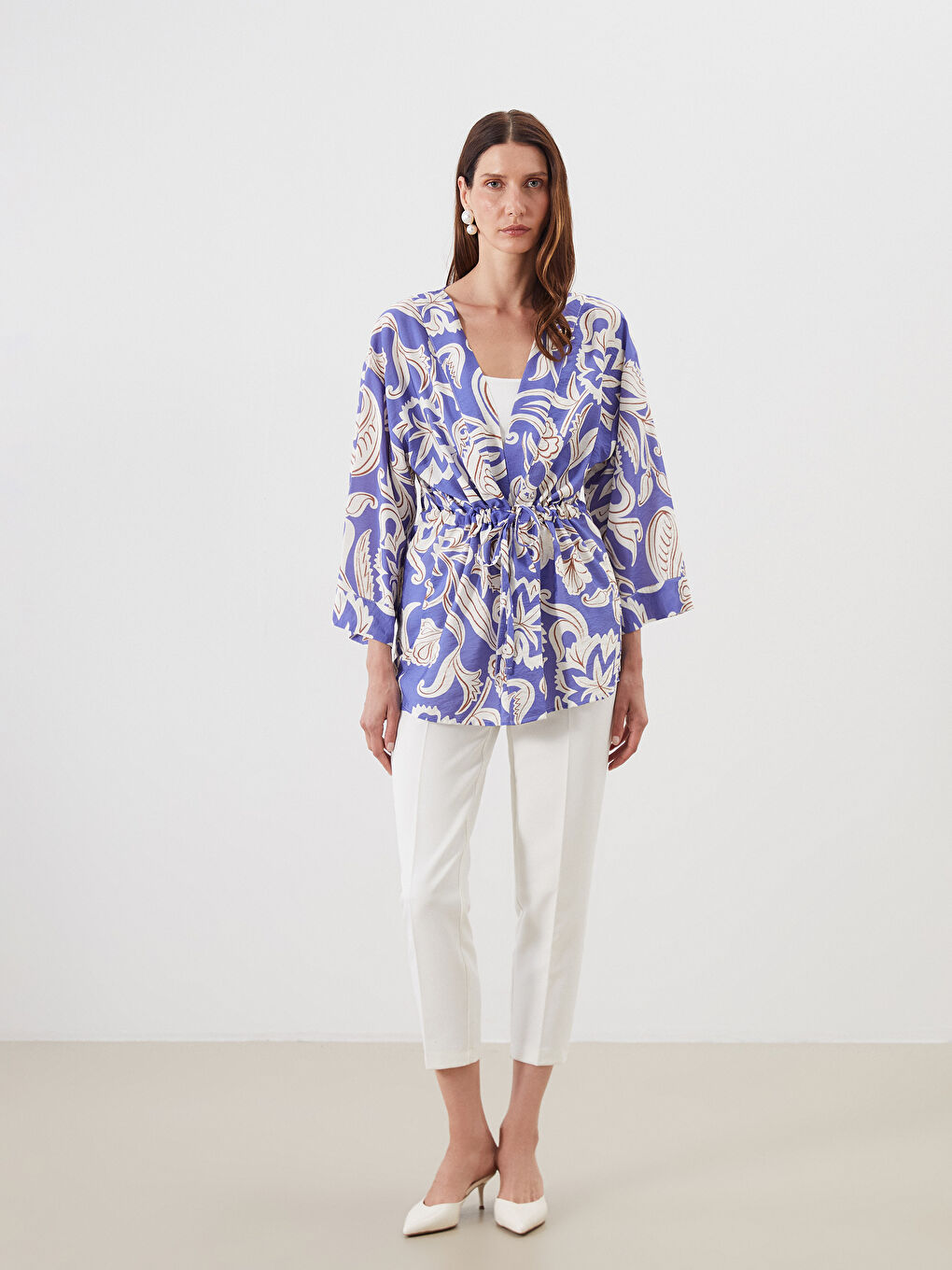 LCWAIKIKI Classic Shawl Collar Patterned Women's Kimono -S5OH63Z8-LTM