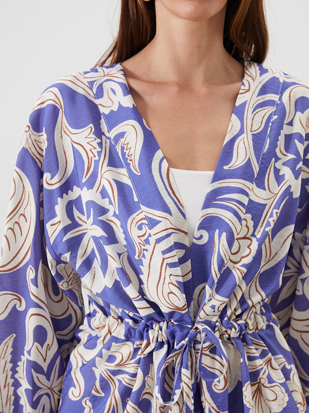 LCWAIKIKI Classic Shawl Collar Patterned Women's Kimono -S5OH63Z8-LTM