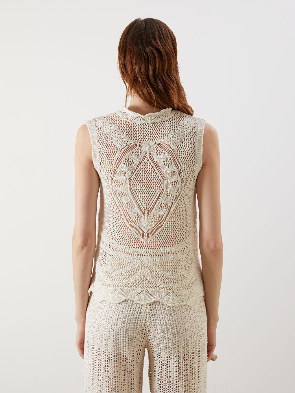 Crew Neck Hole-Knitted Women's Knitwear Sweater Vest -S5OH66Z8-QVK