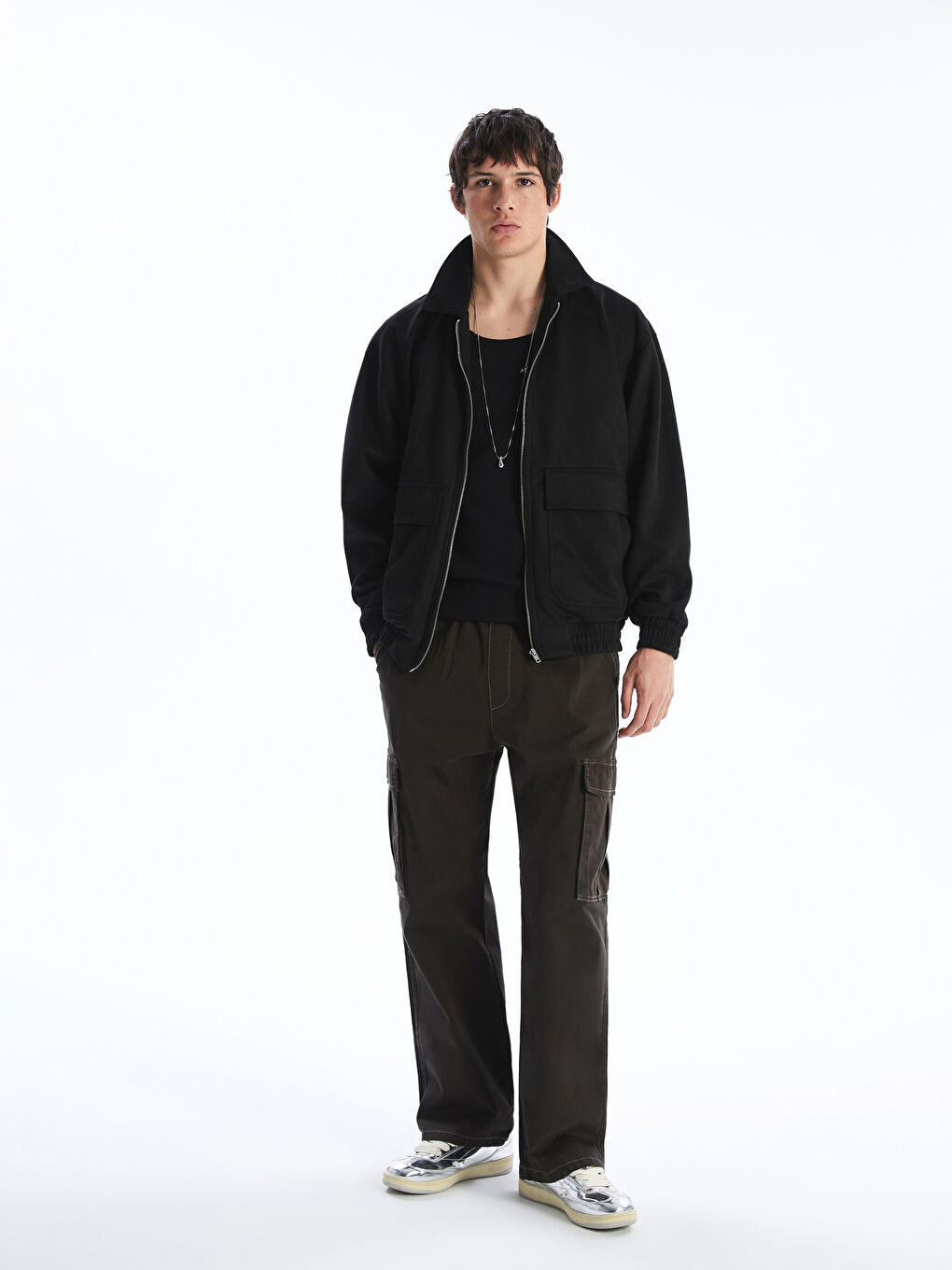 XSIDE Relaxed Fit Collared Neck Suede Men's Coat -S5OH68Z8-CVL