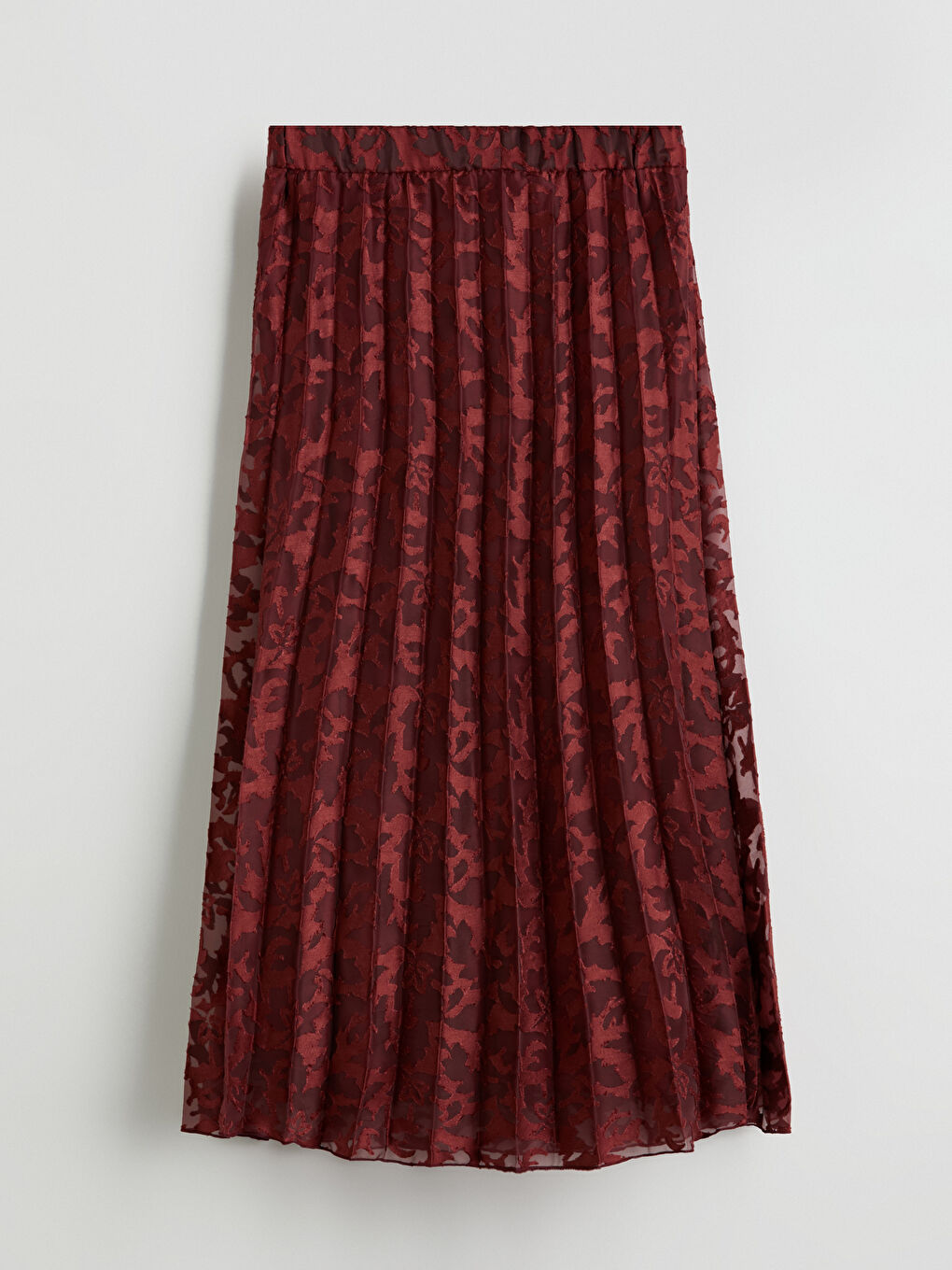 Elastic Waist Patterned Pleated Skirt -S5OH71Z8-YYP