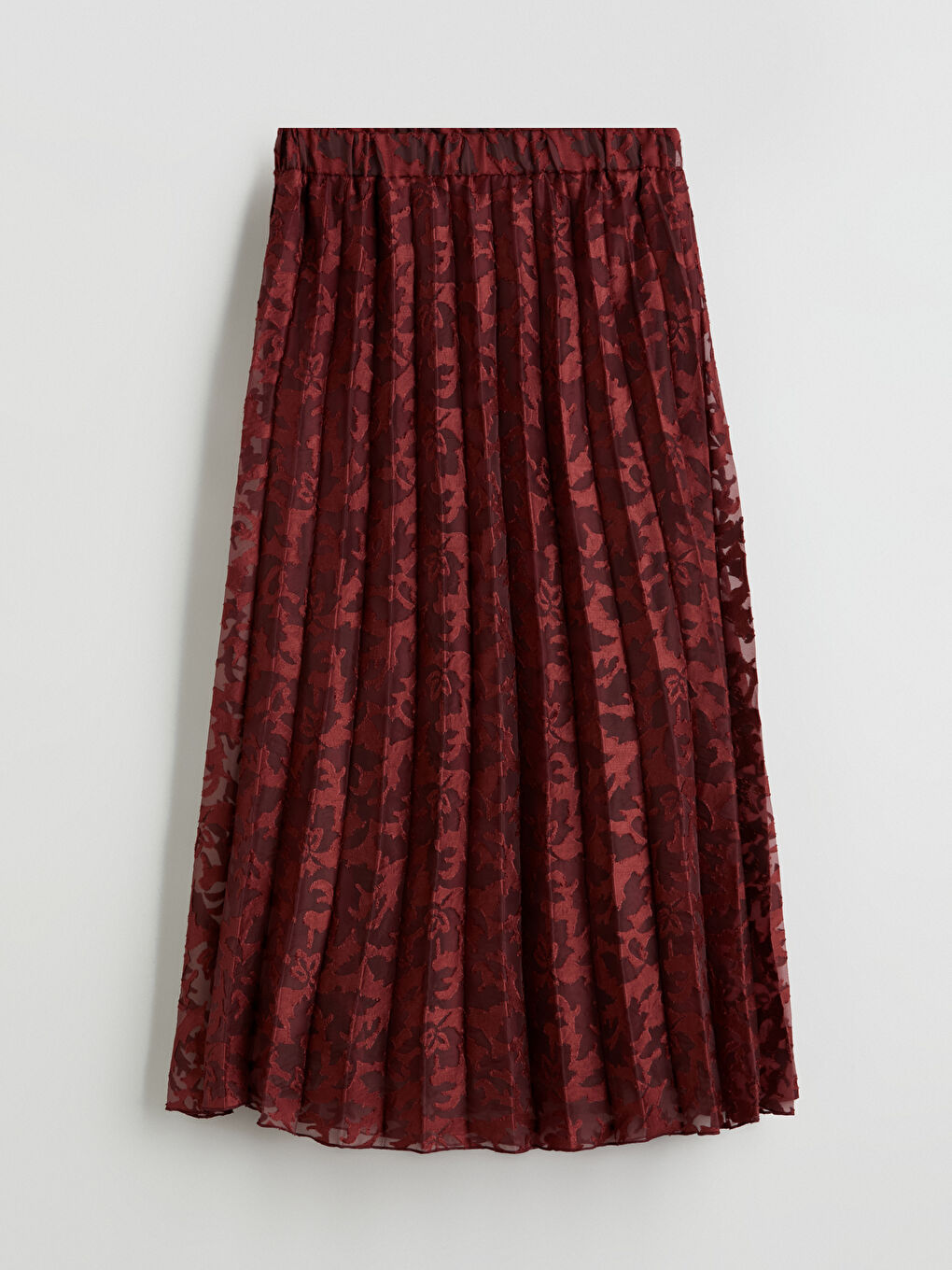 Elastic Waist Patterned Pleated Skirt -S5OH71Z8-YYP