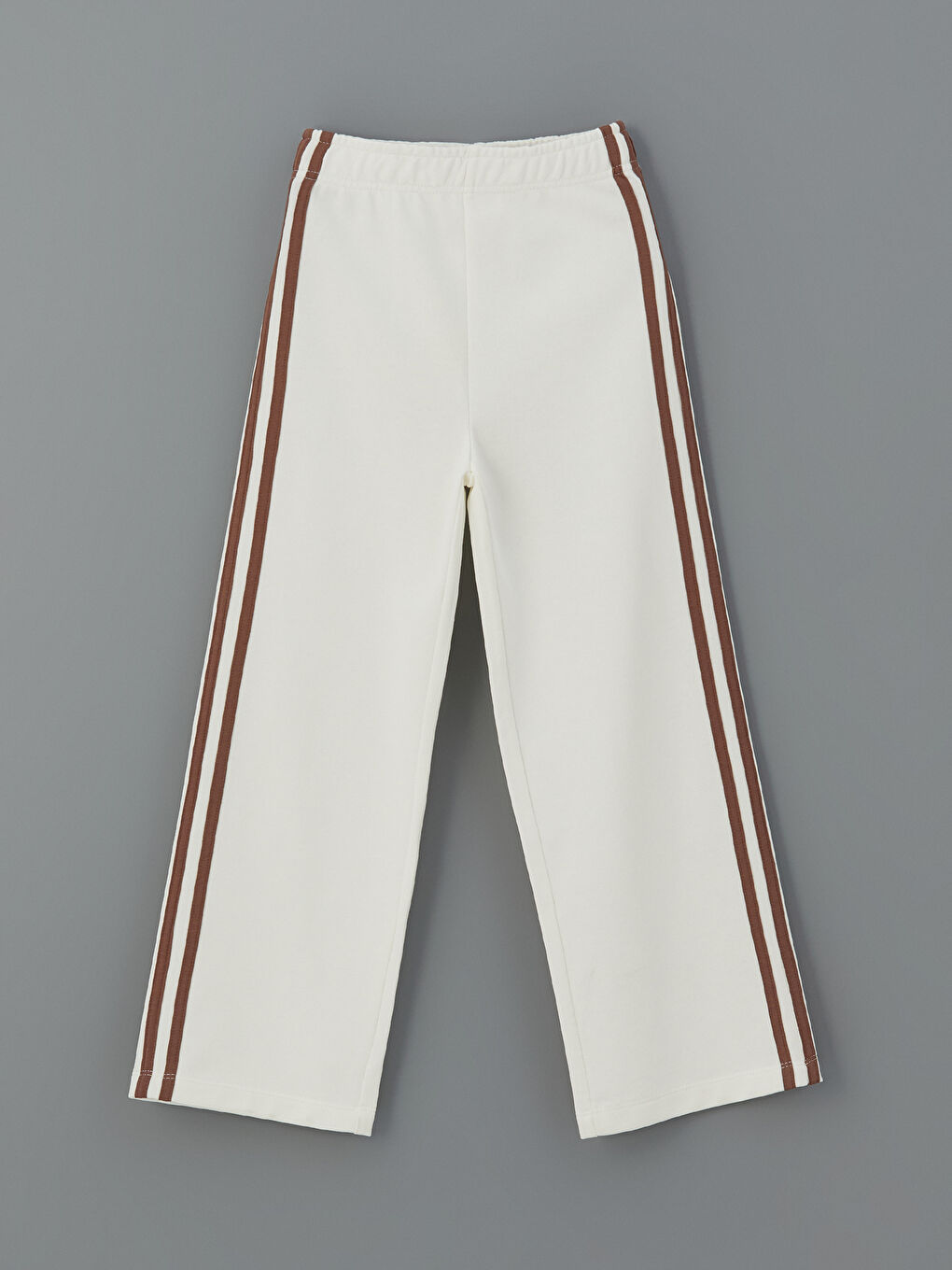 Ekru Beli Lastikli Kız Çocuk Eşofman Altı