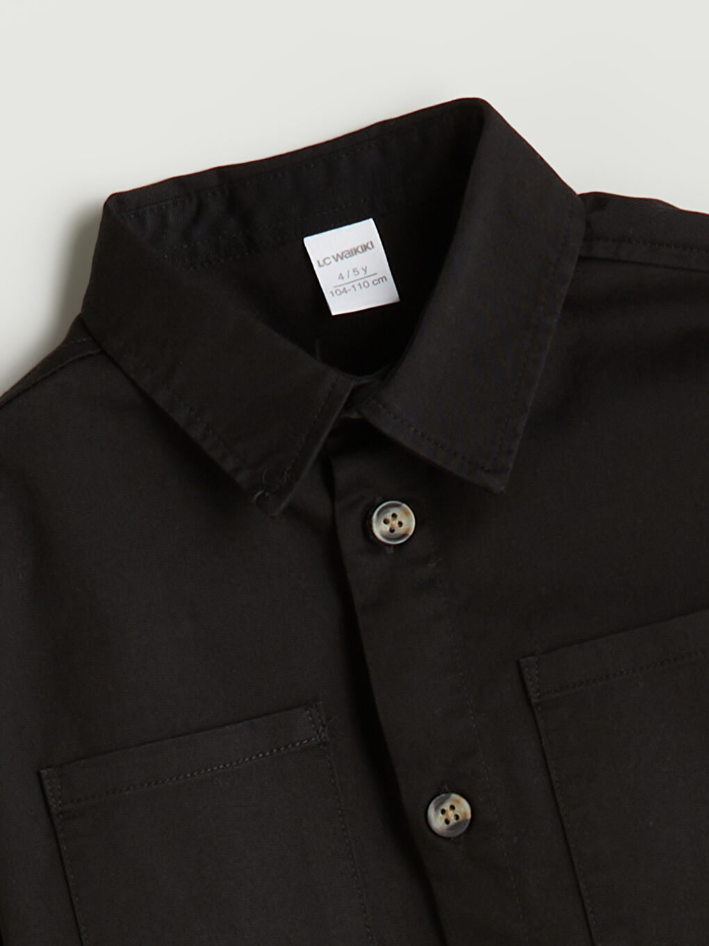 Siyah Basic Erkek Çocuk Gabardin Gömlek-1