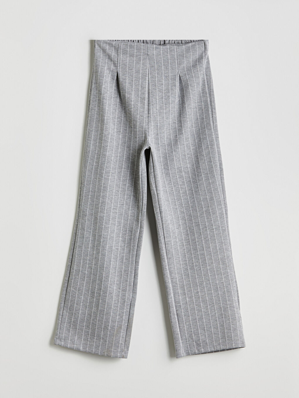 Gri Beli Lastikli Pileli Kız Çocuk Pantolon