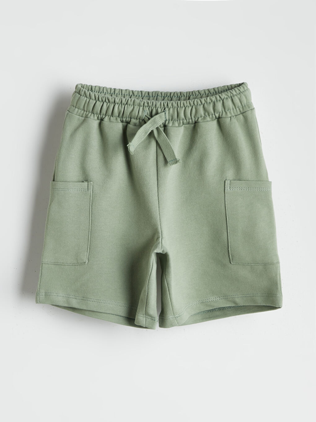 Yeşil Beli Lastikli Erkek Çocuk Şort 2'li-1
