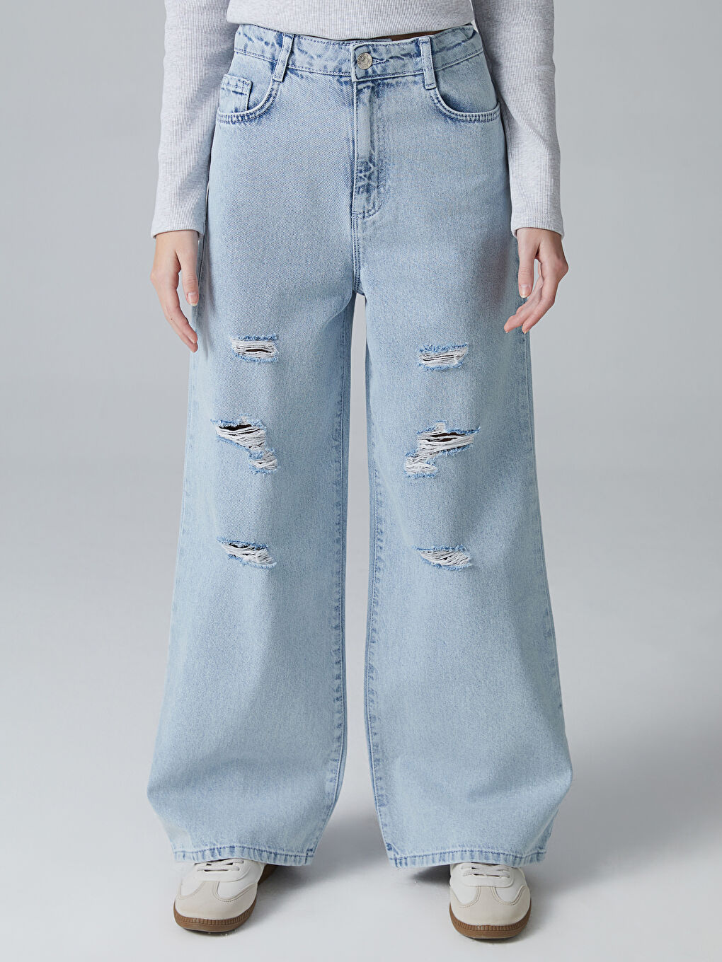 Ripped Detail Teenage Girls' Jeans -S5OI55Z4-V2T