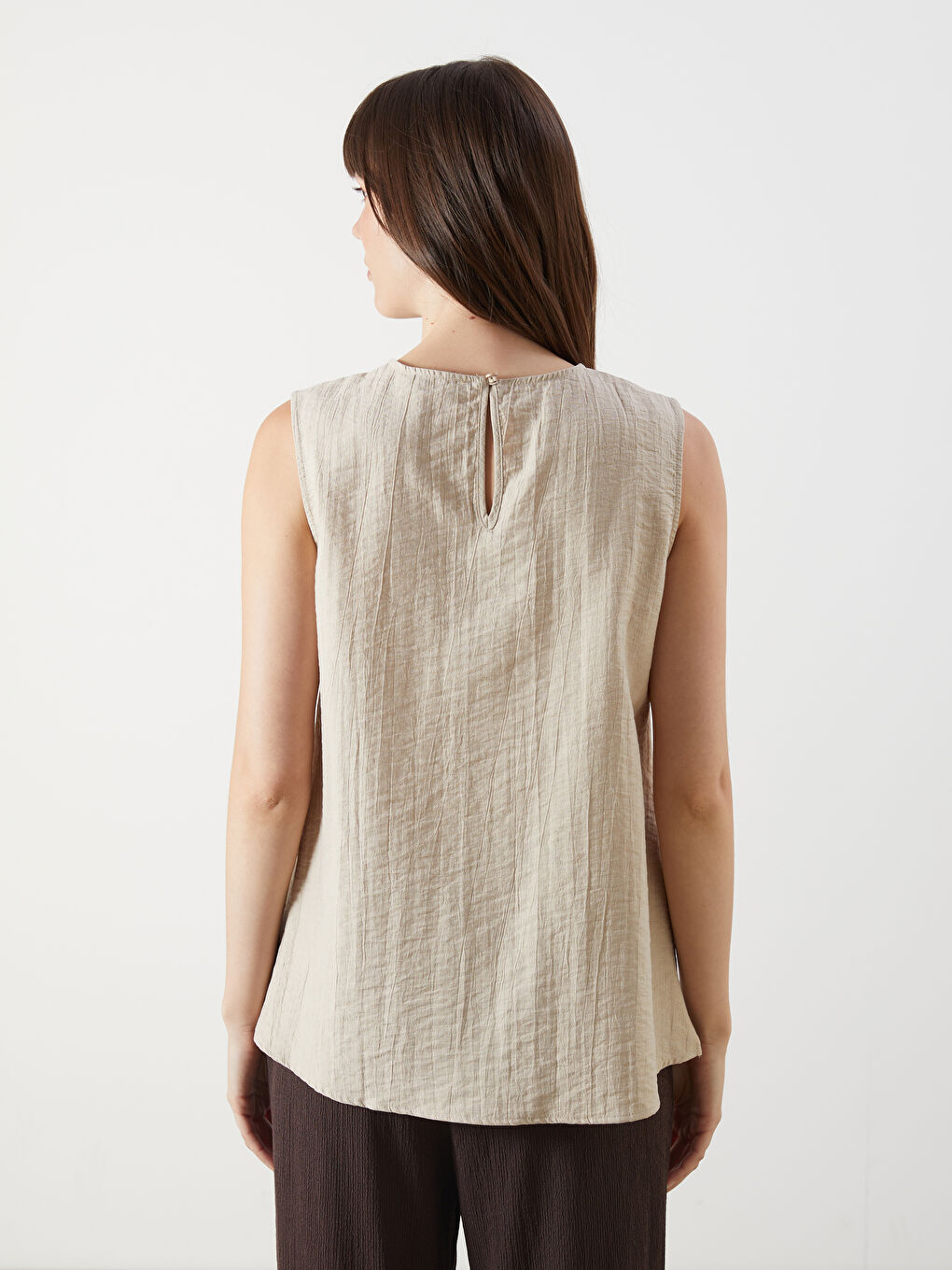 Crew Neck Textured Blouse -S5OI66Z8-DXR