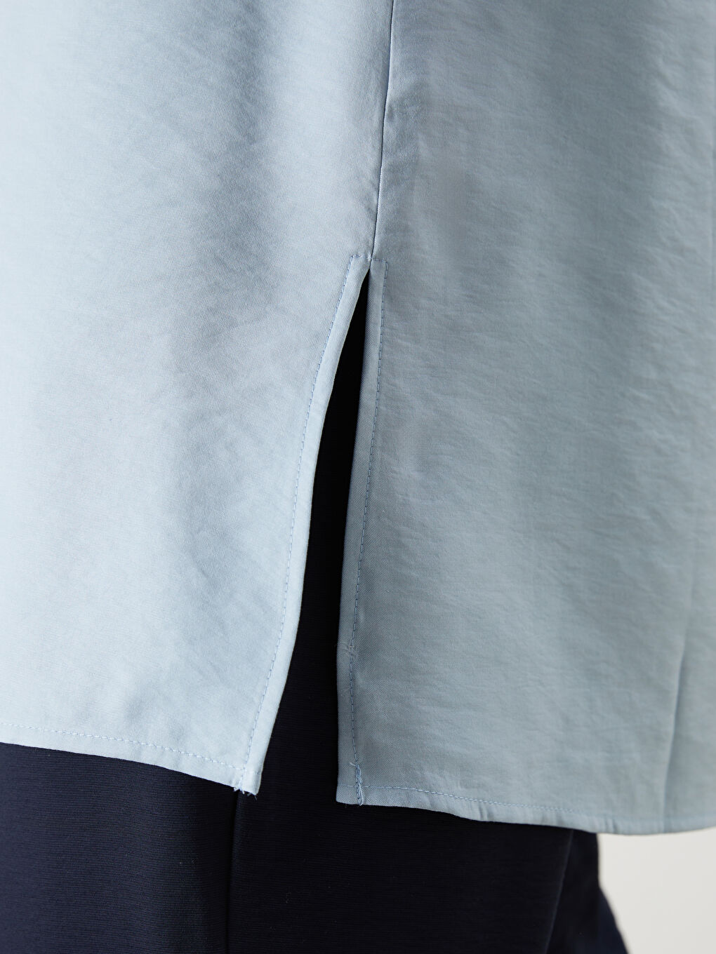 Mavi Bisiklet Yaka Modal Karışımlı Bluz-2