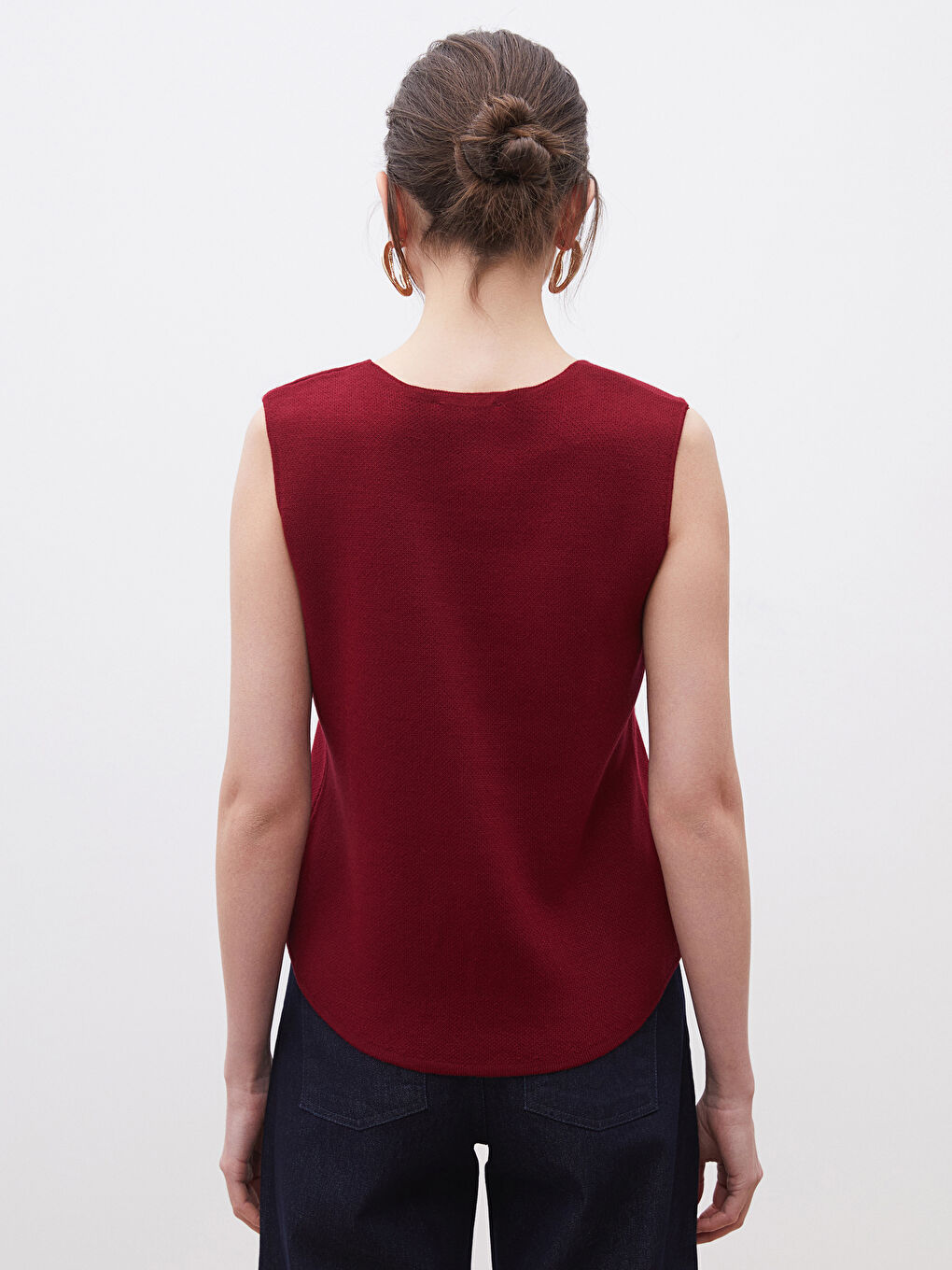 V Neck Regular Women's Tricot Vest -S5OI78Z8-CZF
