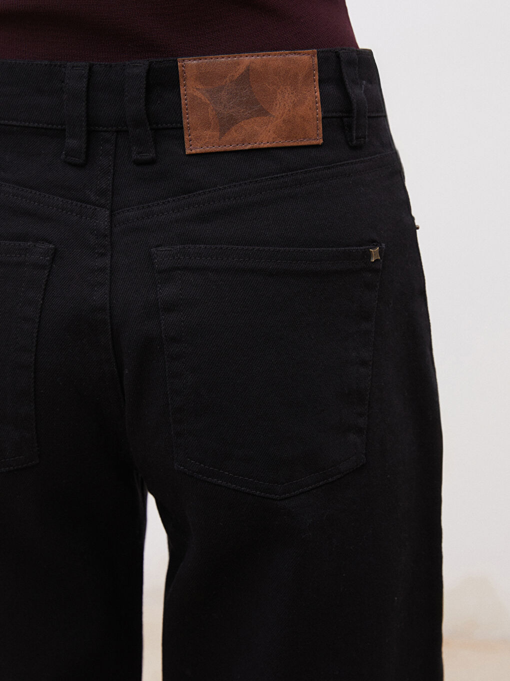 Siyah Wideleg Kadın Jean Pantolon-3