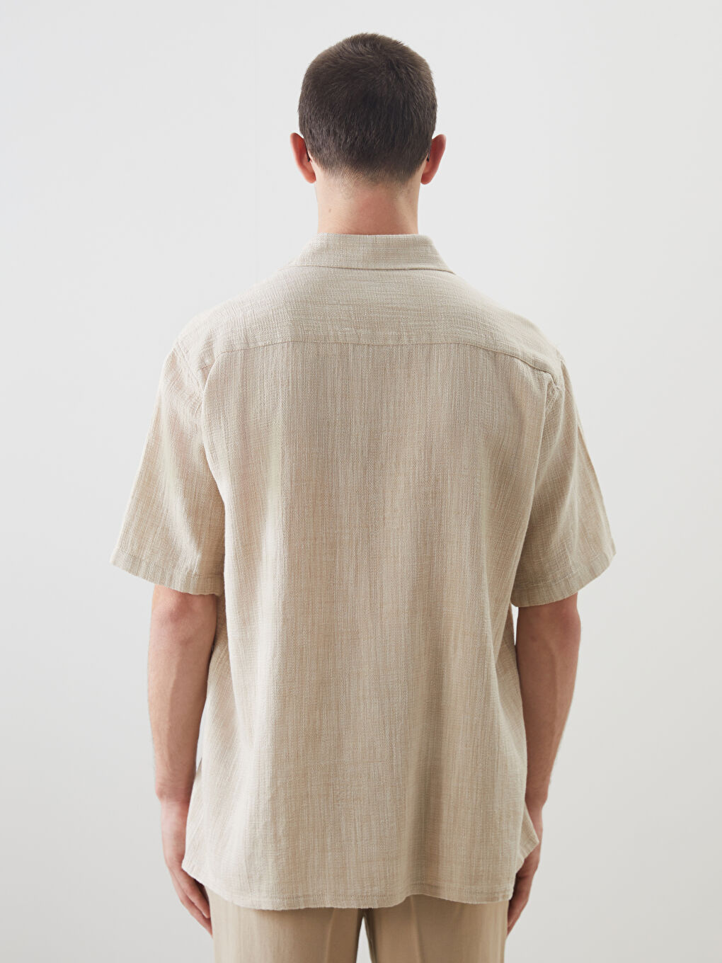 Regular Fit Men's Short Sleeve Textured Shirt -S5OJ05Z8-Z8K