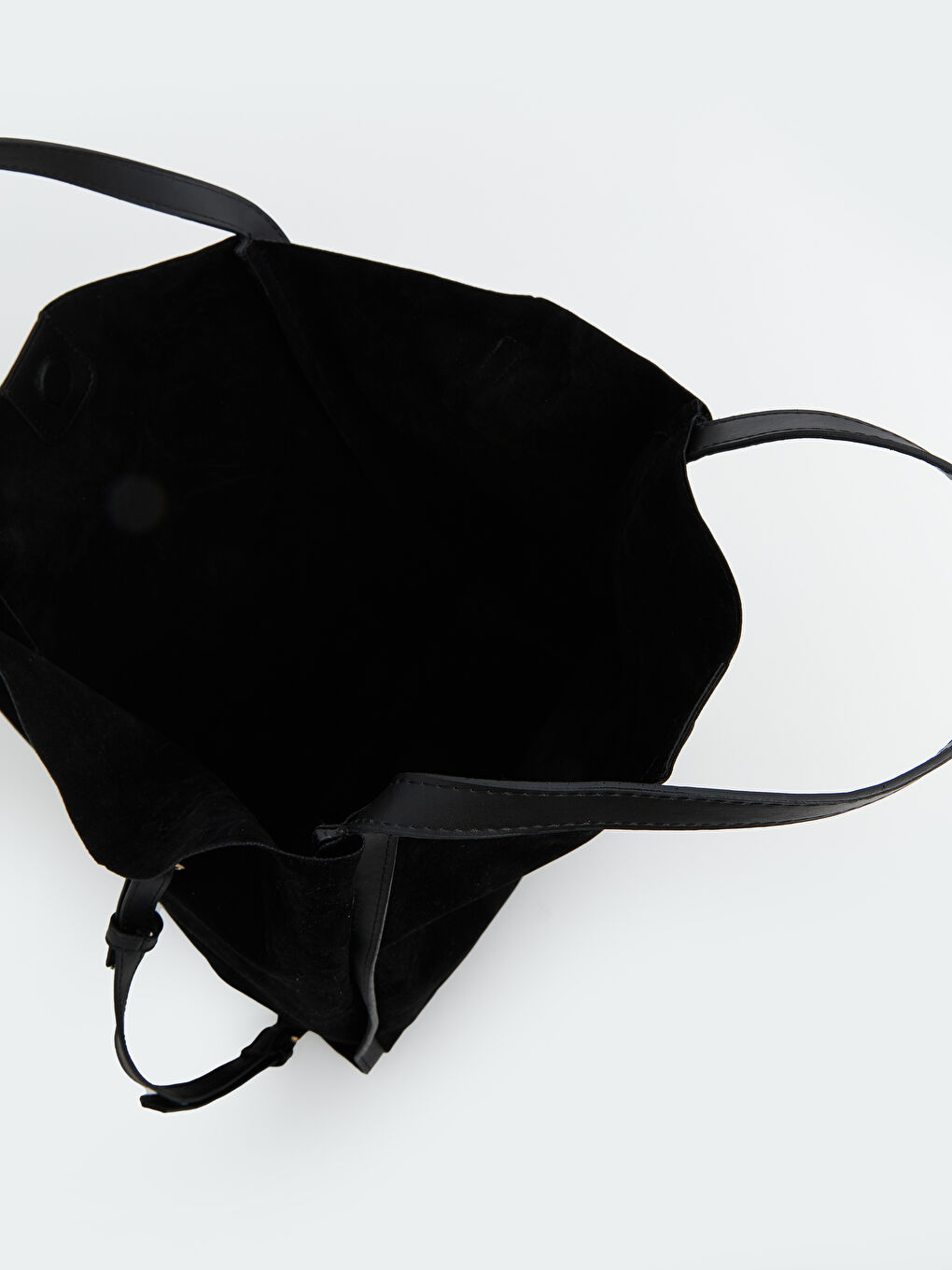 Siyah Süet Görünümlü Kadın Omuz Çantası-2