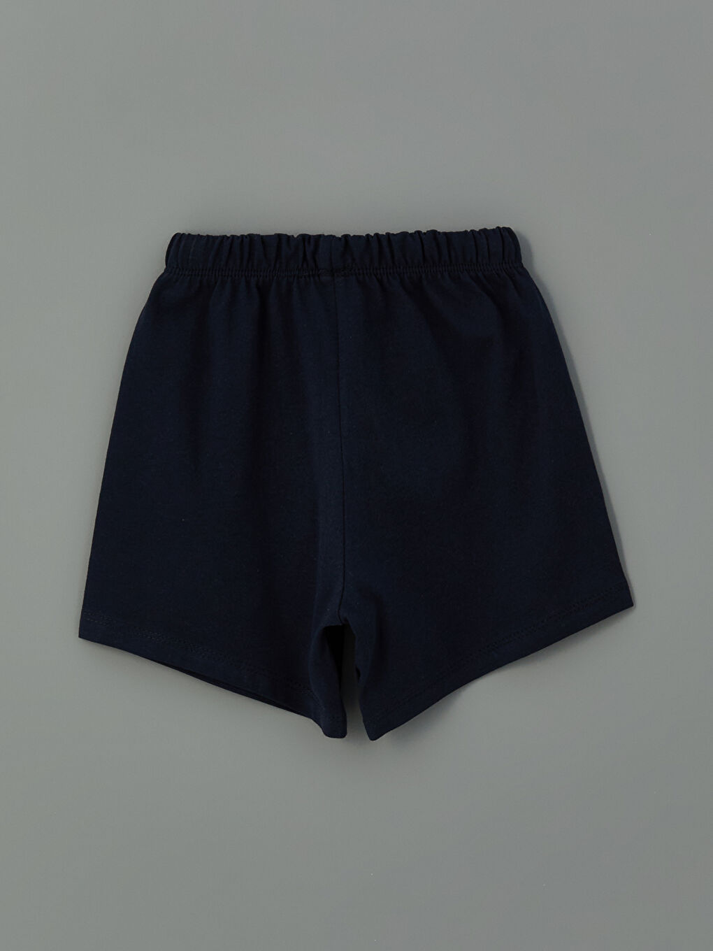 Lacivert Beli Lastikli Cepli Erkek Bebek Şort-1