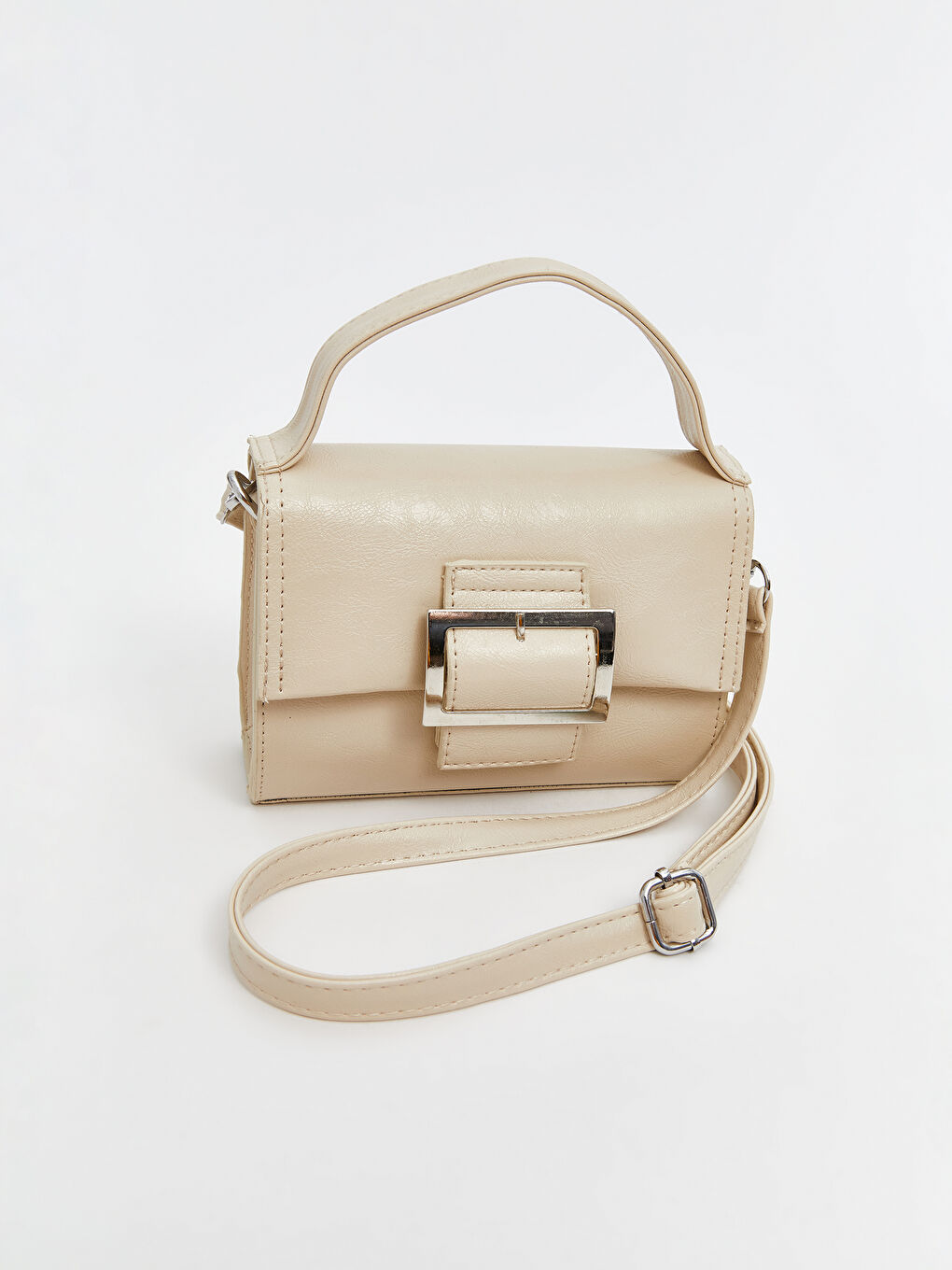 LCW ACCESSORIES Bej Deri Görünümlü Kadın Omuz Çantası