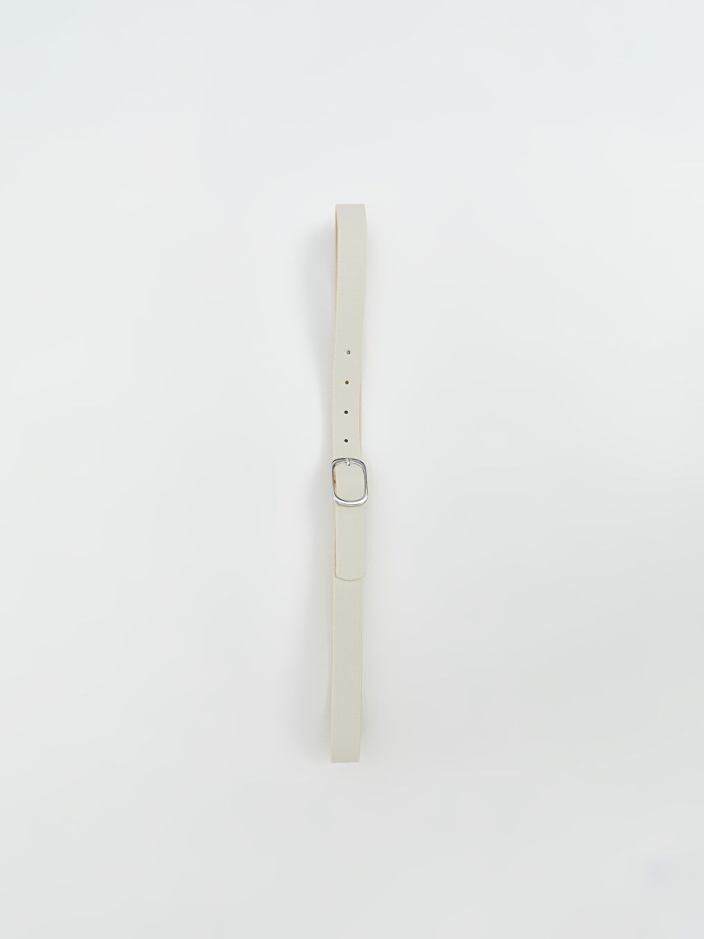 Ekru Deri Görünümlü Kadın Kemer-1