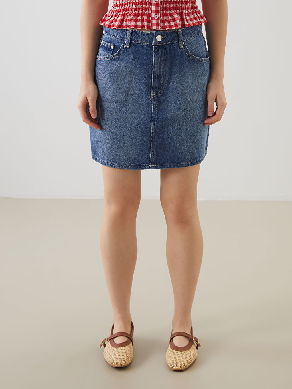 Slim Fit Mini Denim Skirt -S5OK07Z8-J0N