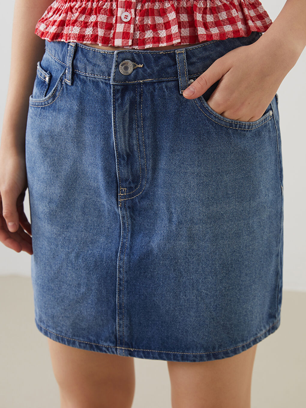 Slim Fit Mini Denim Skirt -S5OK07Z8-J0N