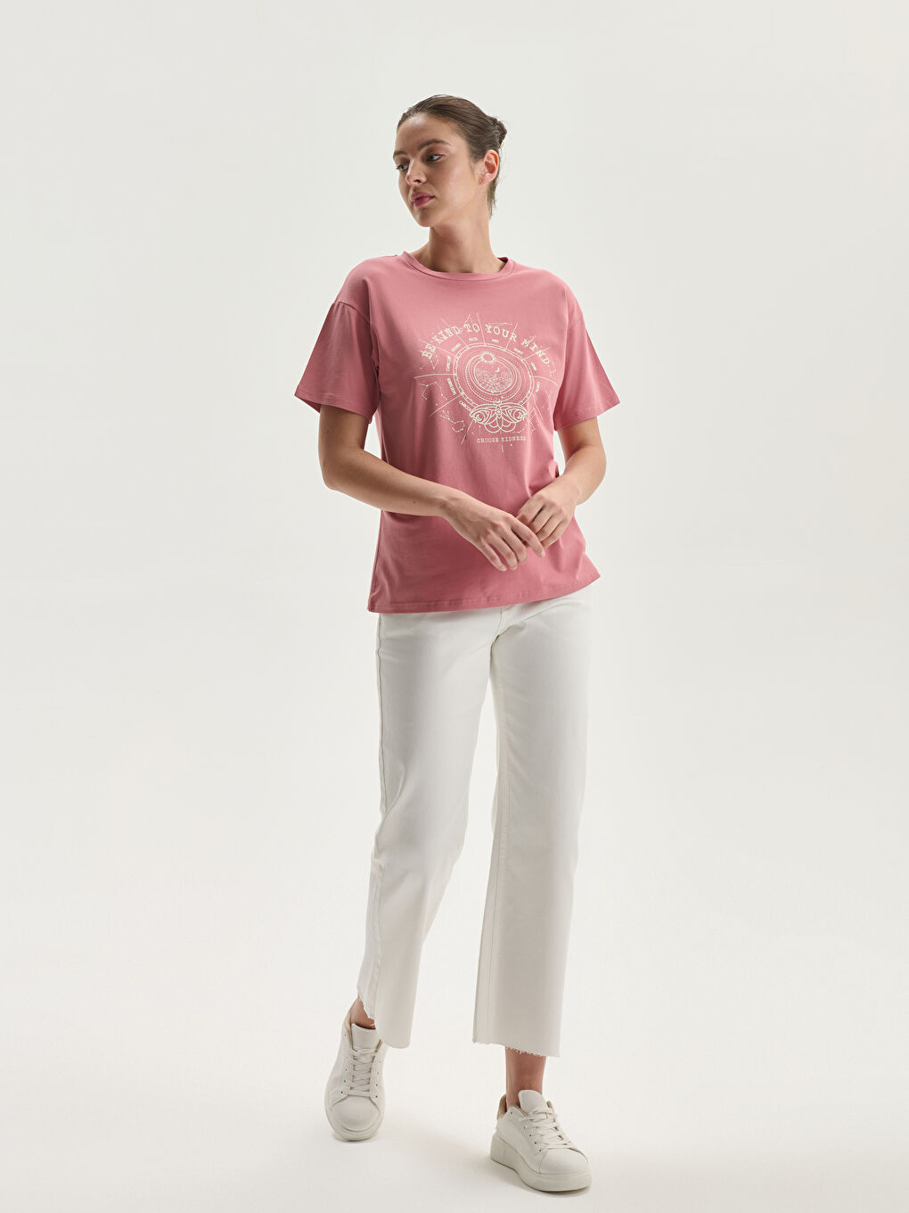 Crew Neck Printed Women's T-Shirt-1