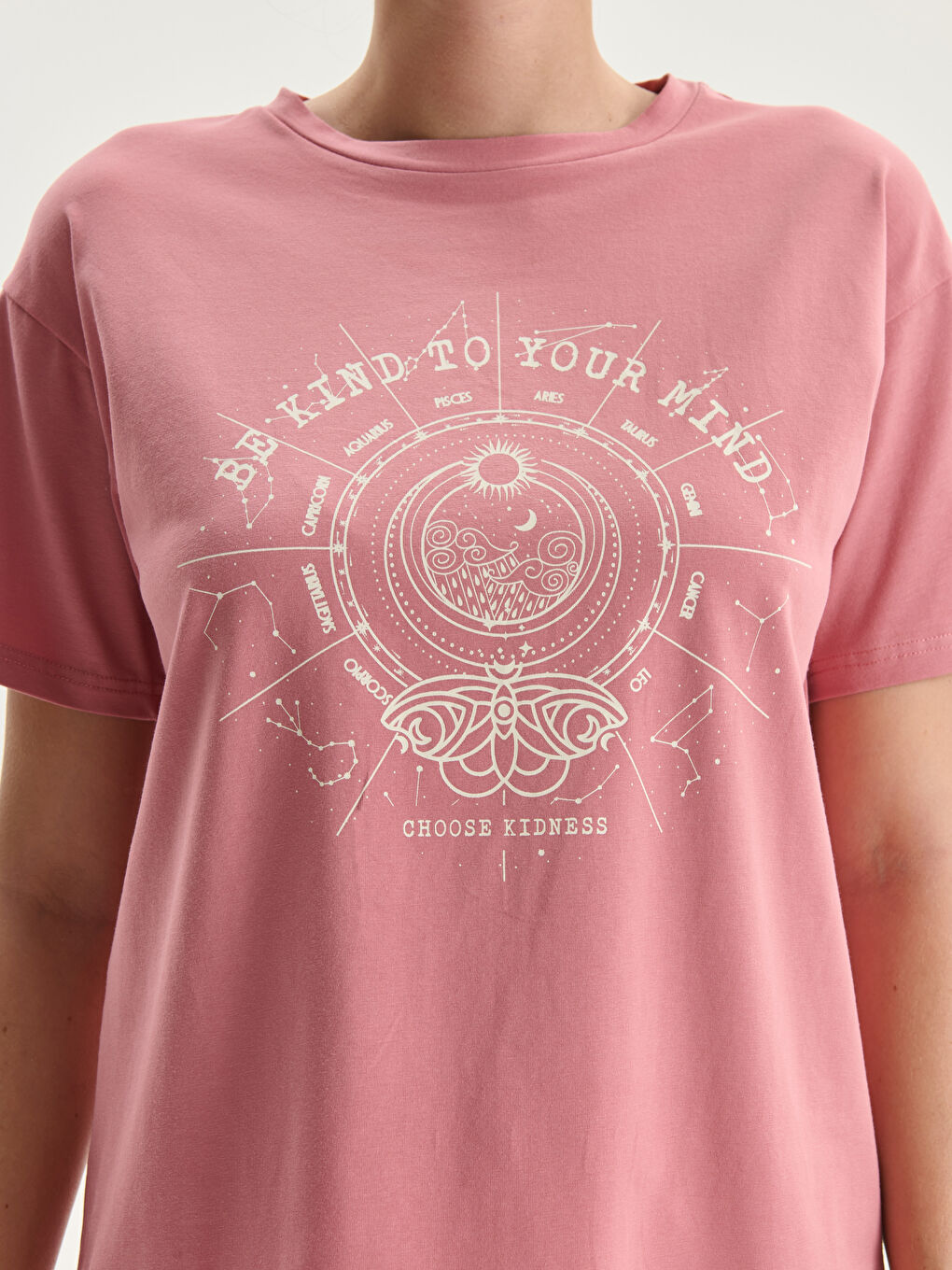 Crew Neck Printed Women's T-Shirt-2