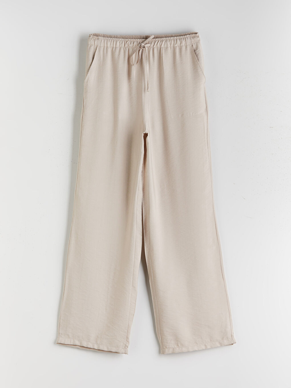 LCWAIKIKI Classic Elasticated Waist Textured Wide Leg Women's Trousers -S5OK26Z8-GD0