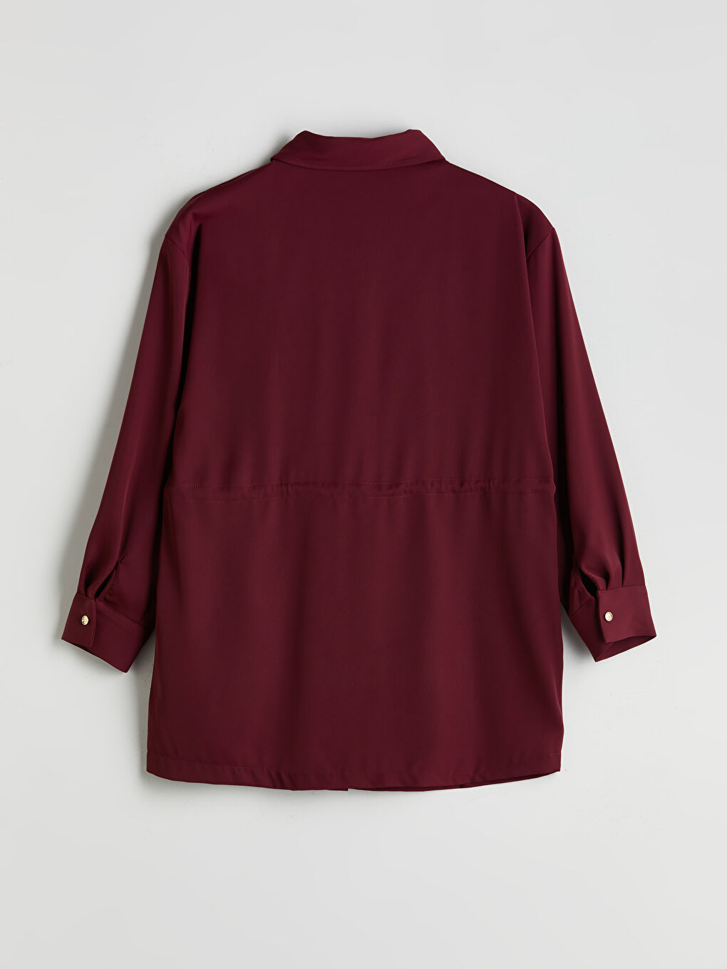 Bordo Loose Fit Kadın Gömlek Tunik-5
