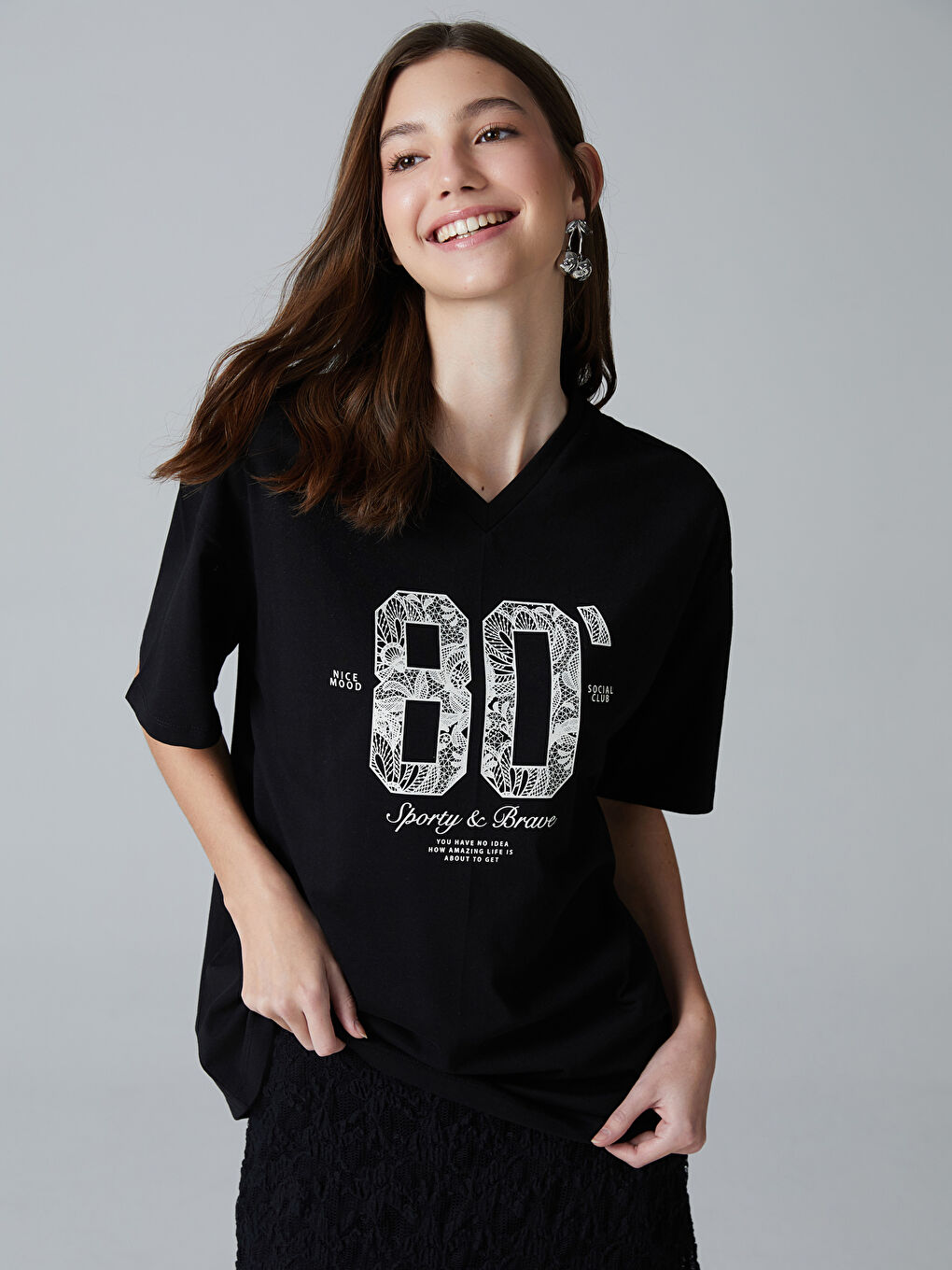 Teenage Girl BLACK T-Shirt -S5OK49Z4-CVL