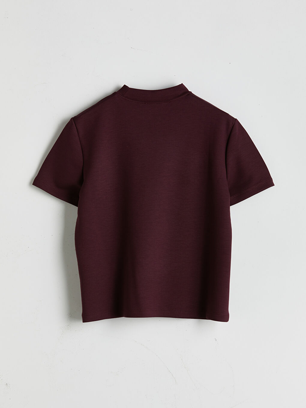LCW Vision Bordo Dik Yaka Kadın Tişört - 5