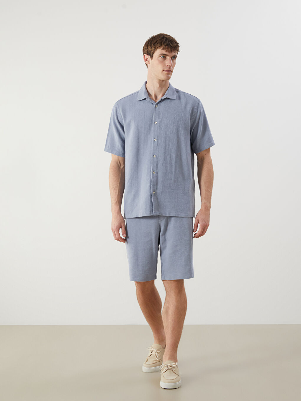 Regular Fit Short Sleeve Dobby Men's Shirt -S5OK72Z8-UCK