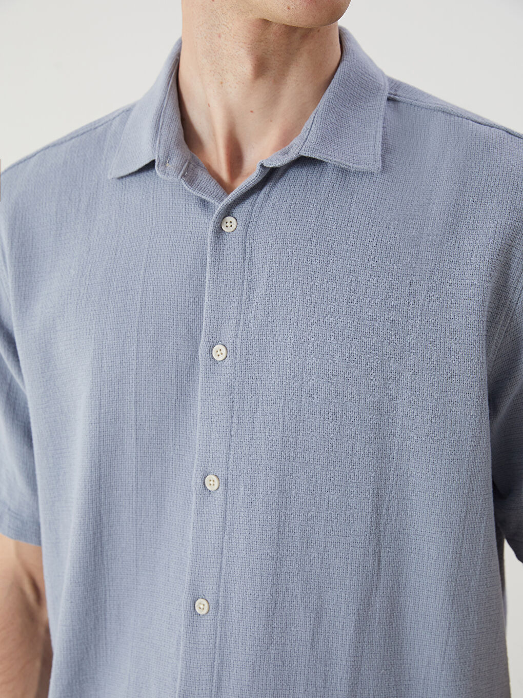 Regular Fit Short Sleeve Dobby Men's Shirt -S5OK72Z8-UCK