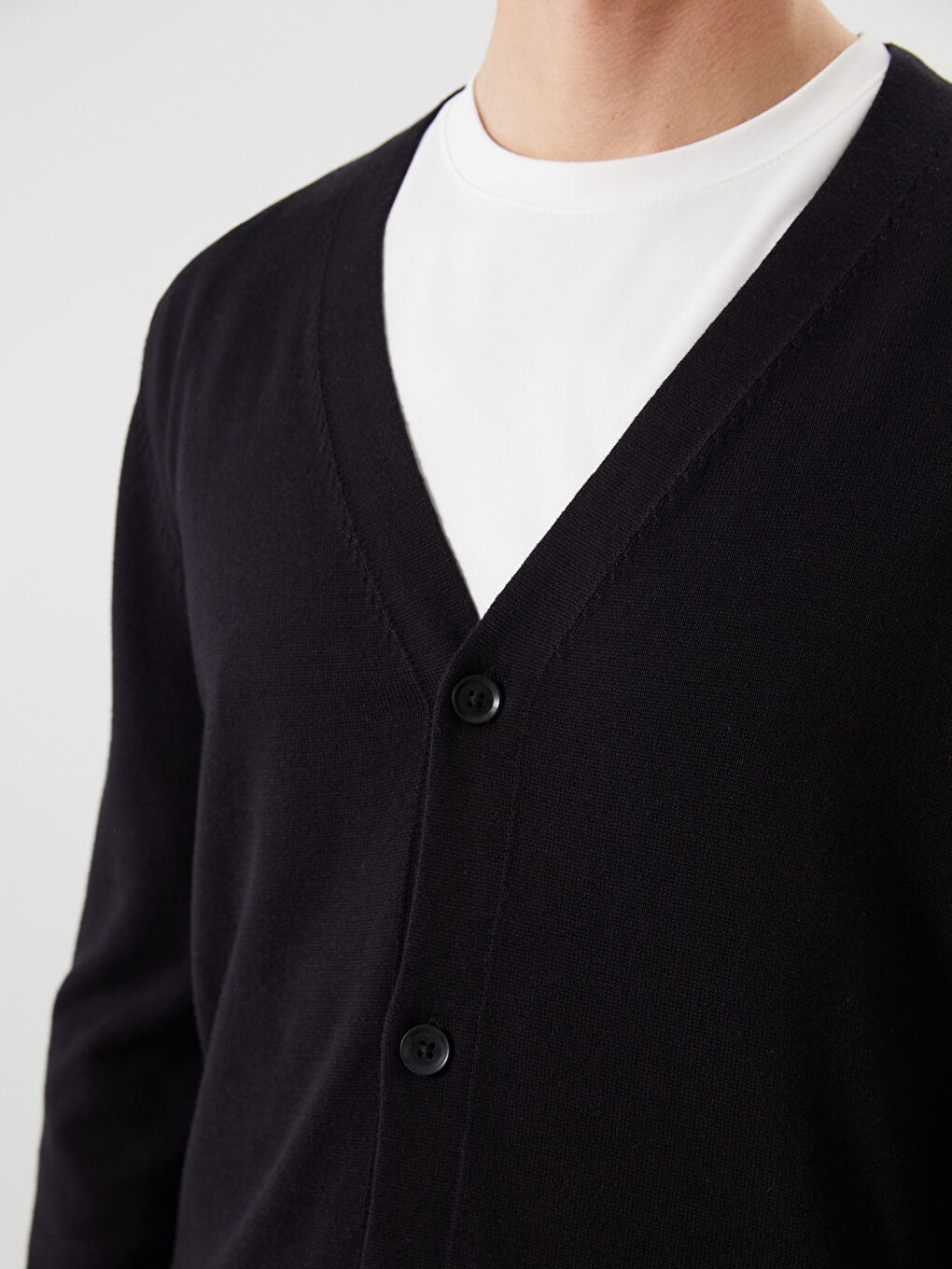 Standard Fit V Neck Men's Knitwear Cardigan -S5OK73Z8-CVL