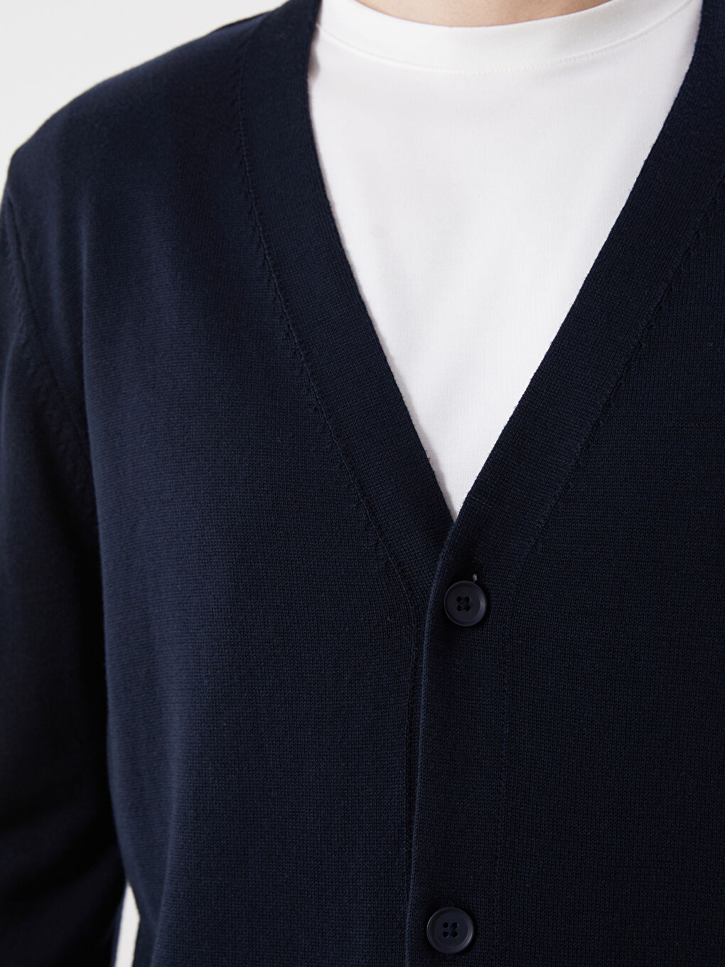 Standard Fit V Neck Men's Knitwear Cardigan-2